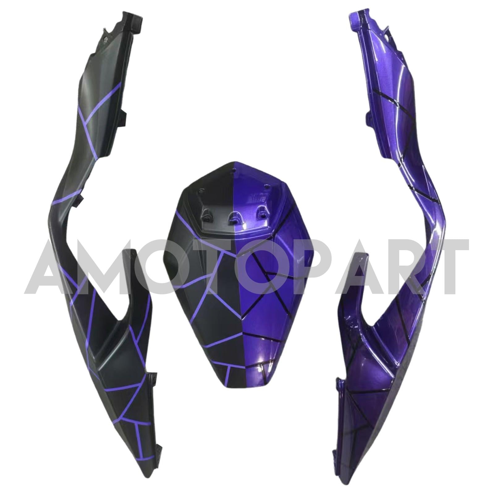 Amotopart 2019-2023 Kawasaki ZX6R Midnight Purple Matte Black Fairing Kit