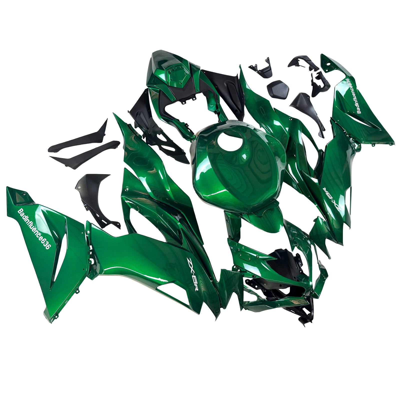 Amotopart 2019-2023 Kawasaki ZX6R Metallic Green Fairing Kit