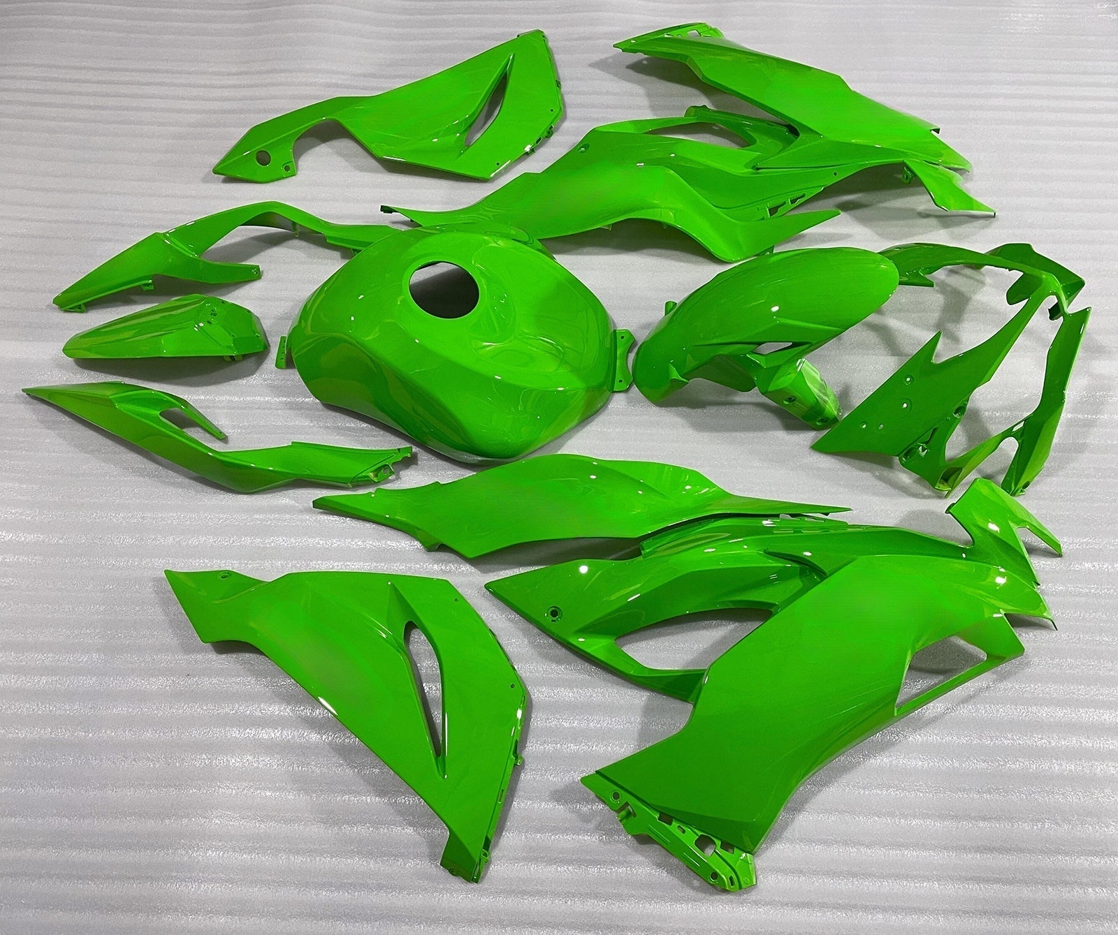 Amotopart 2019-2023 Kawasaki ZX6R ホワイト ブルー フェアリングキット