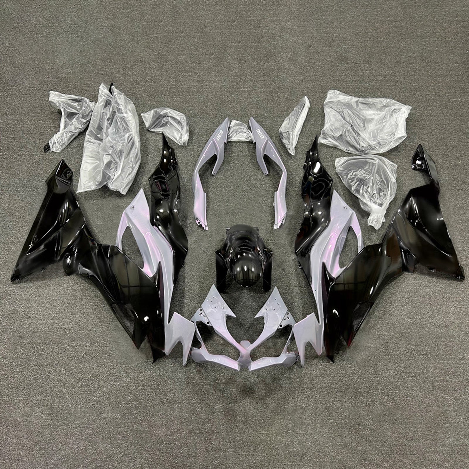 Amotopart 2019-2023 Kawasaki ZX6R Black Grey Fairing Kit