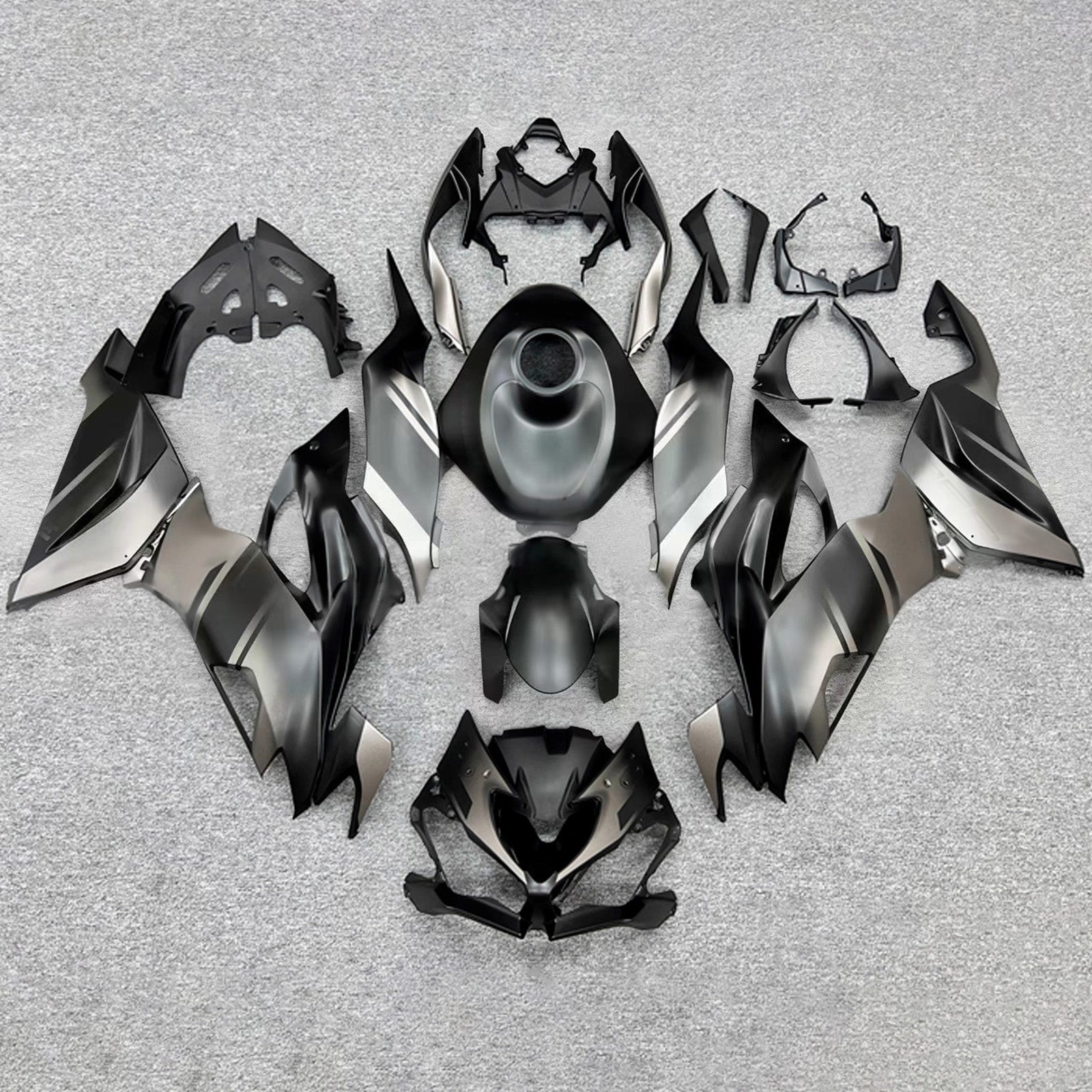 Amotopart 2019-2023 Kawasaki ZX6R ブラック シルバー フェアリングキット