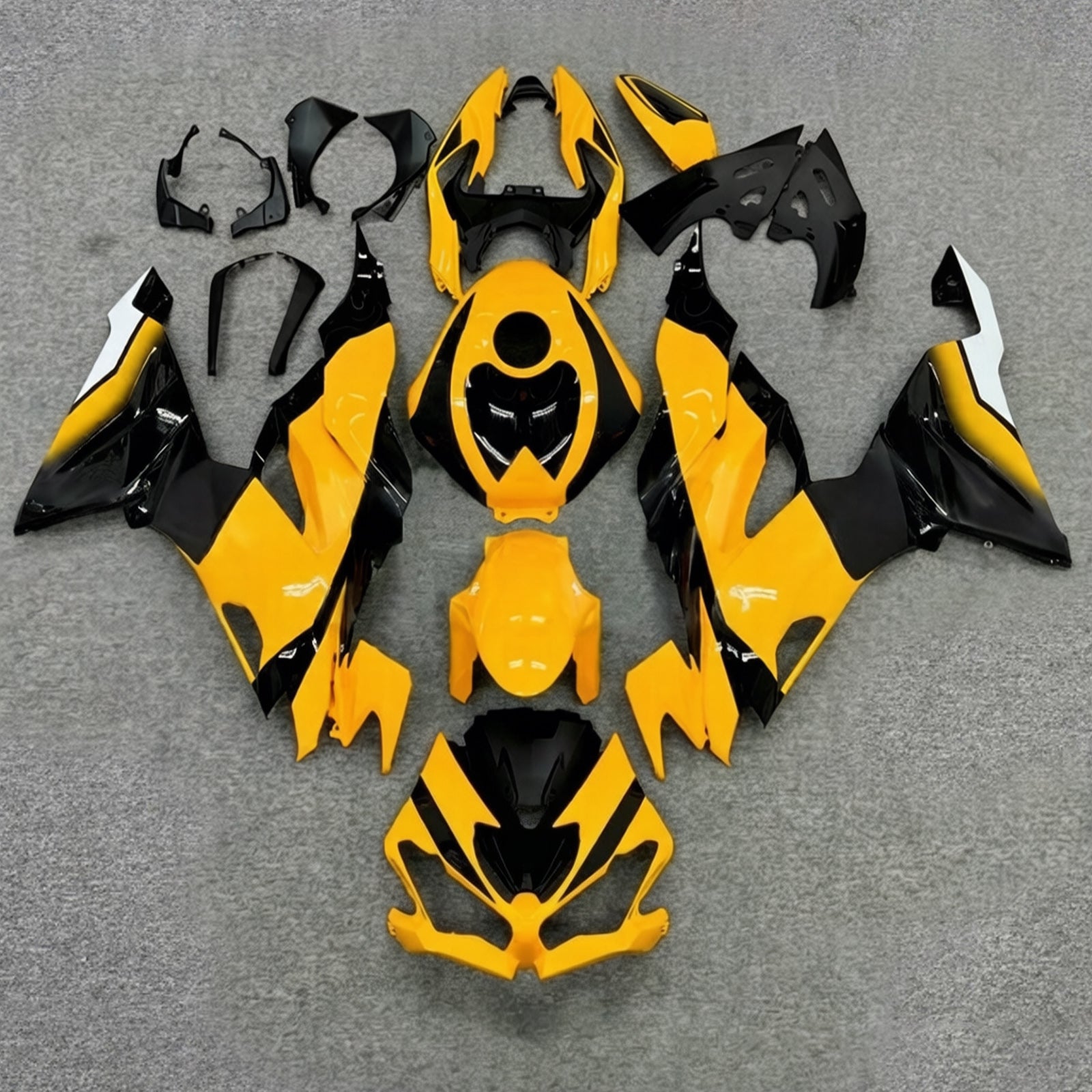 Amotopart 2019-2023 Kawasaki ZX6R Orange Black Fairing Kit