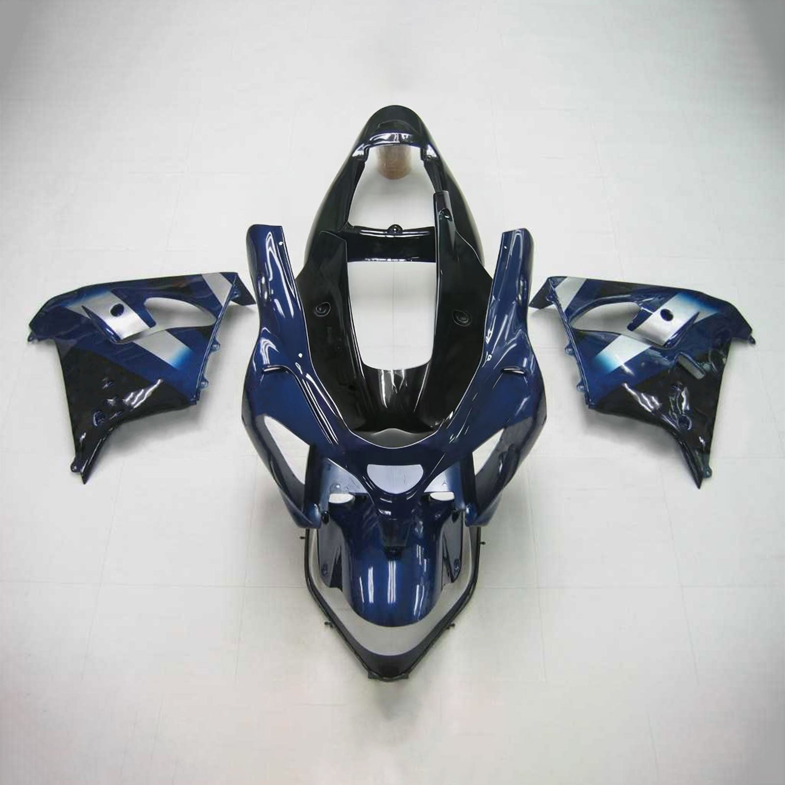 Amotopart Kawasaki 2002-2003 ZX9R Black Blue Fairing Kit