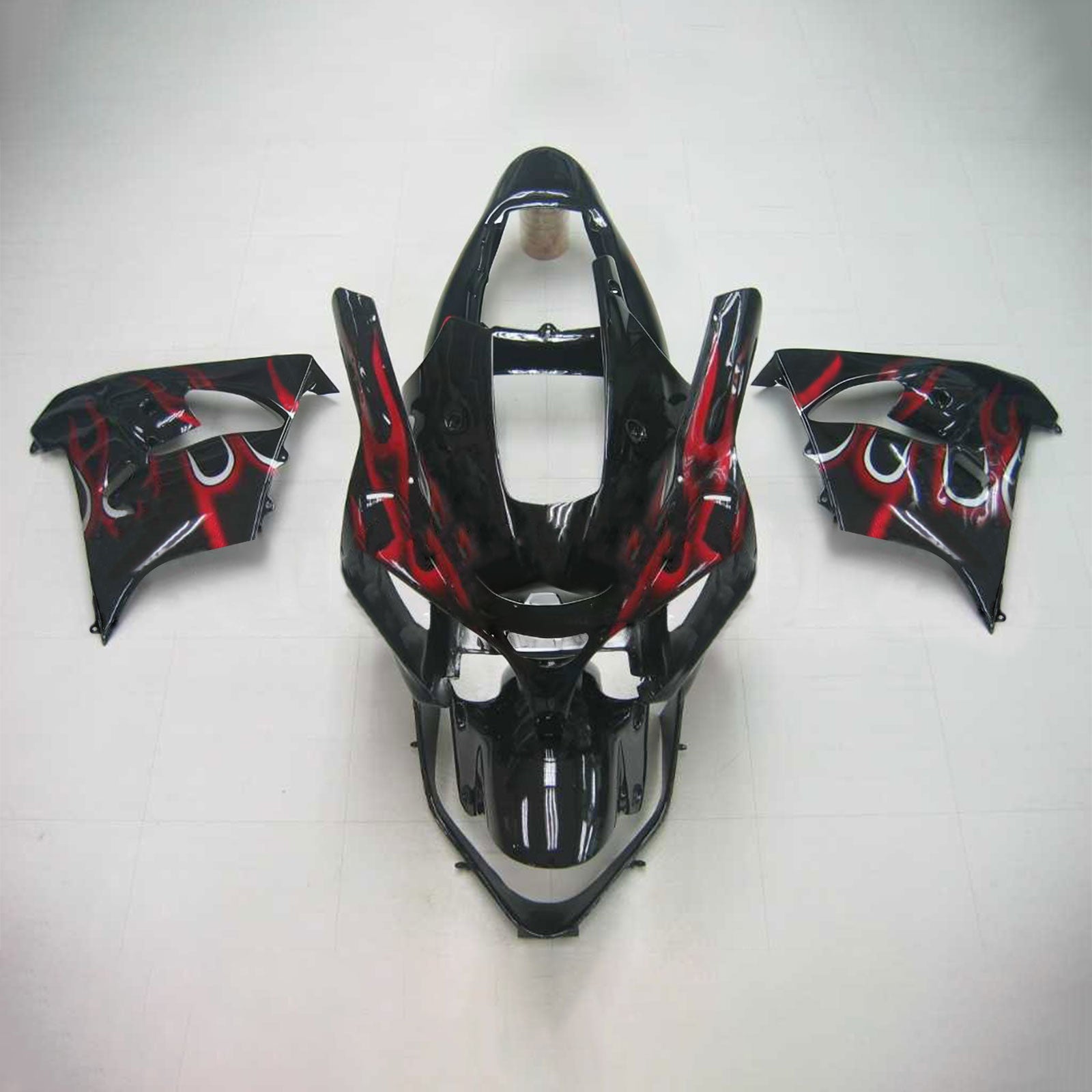 Amotopart Kawasaki 2002-2003 ZX9R Red Black Mix Fairing Kit