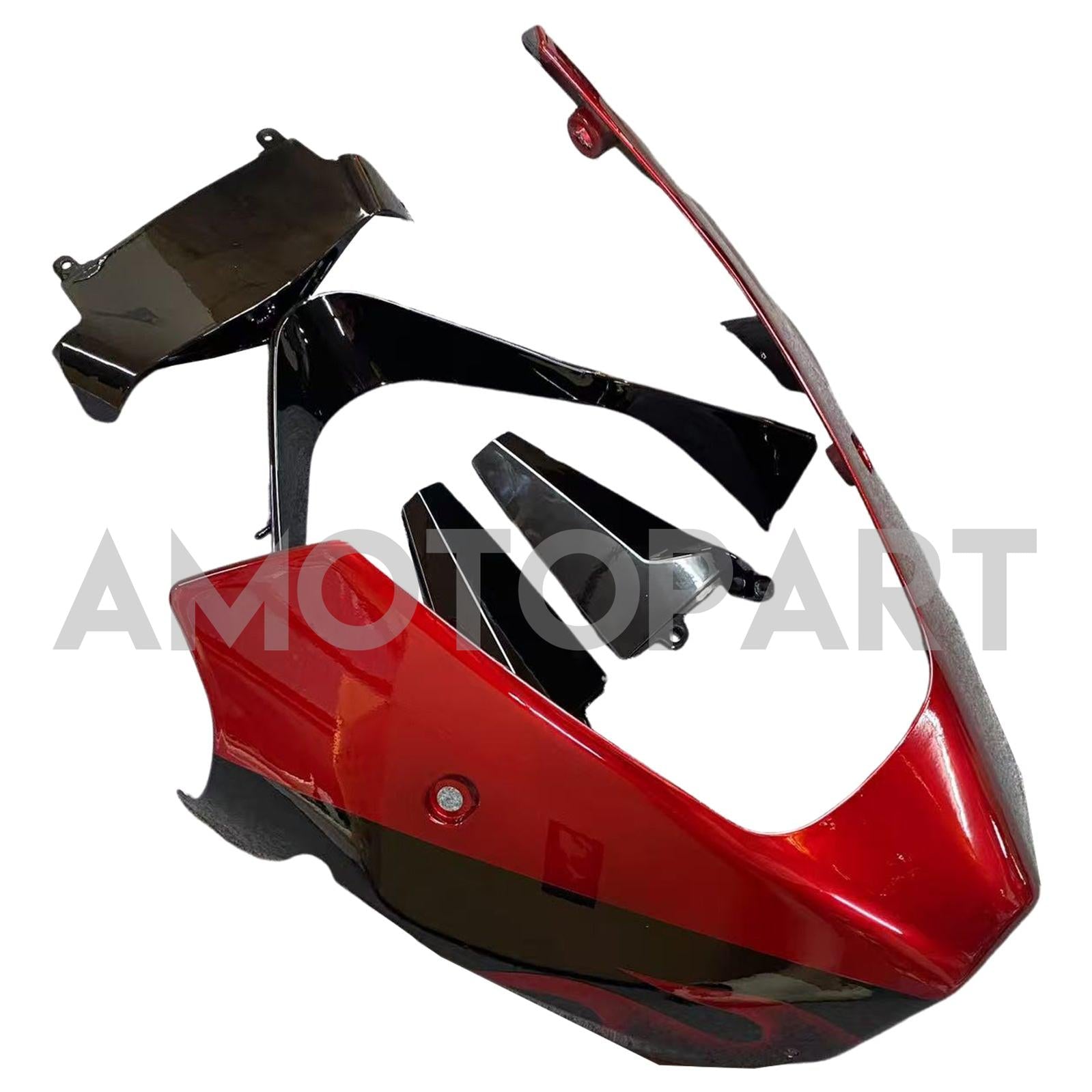 Amotopart 2002-2003 Kawasaki ZX9R Black with Red Flame Fairing Kit
