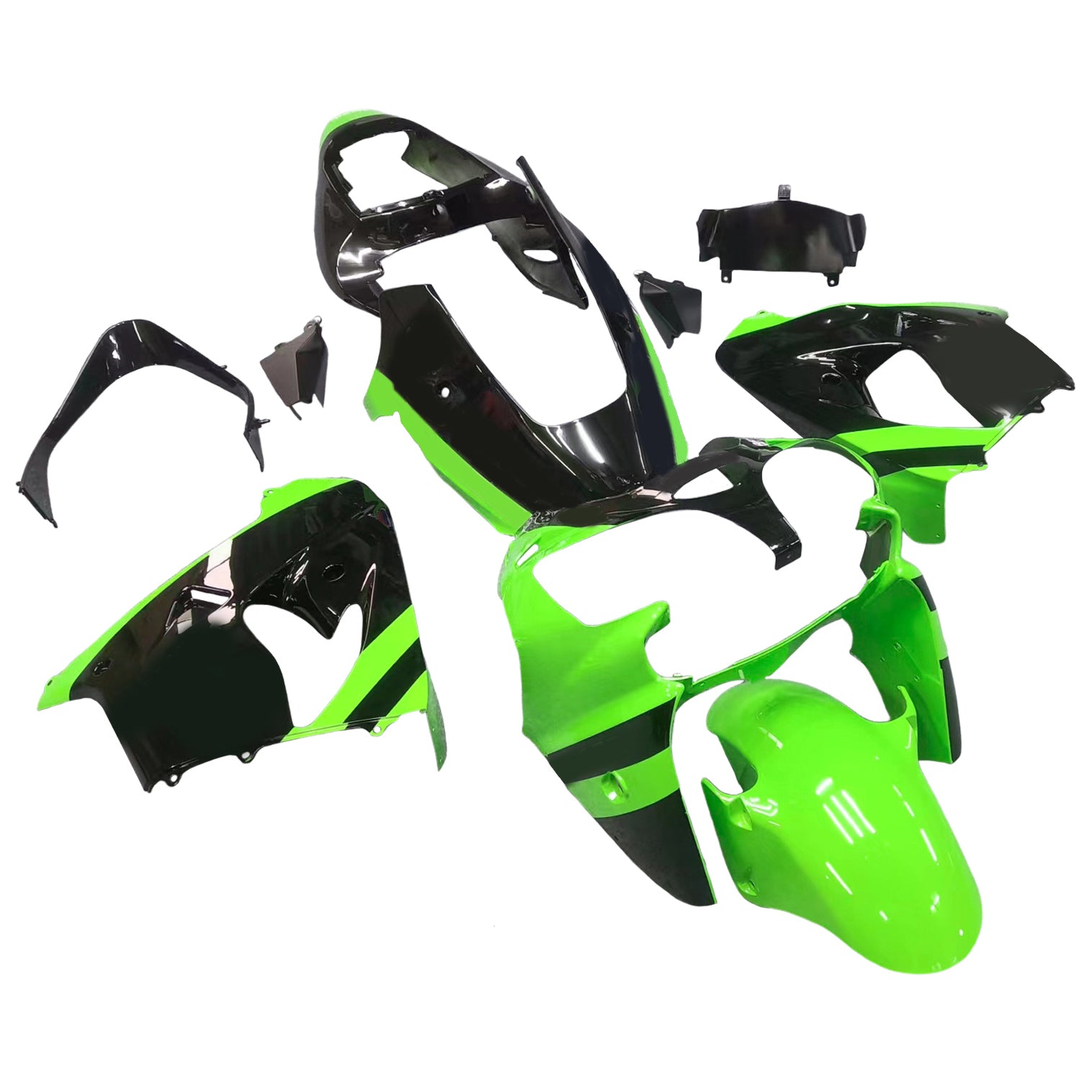 Amotopart 2002-2003 Kawasaki ZX9R Black&Green Style1 Fairing Kit