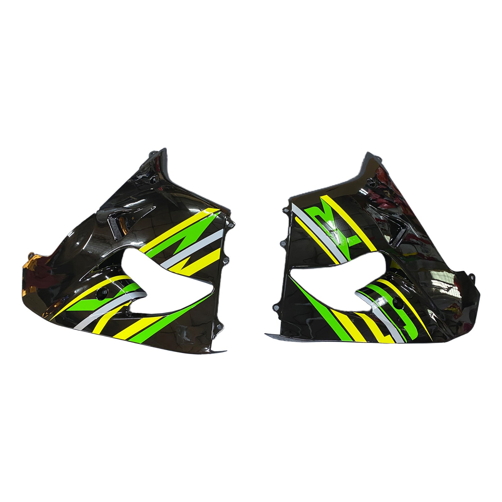 Amotopart 2002-2003 Kawasaki ZX9R Black&Green Style2 Fairing Kit