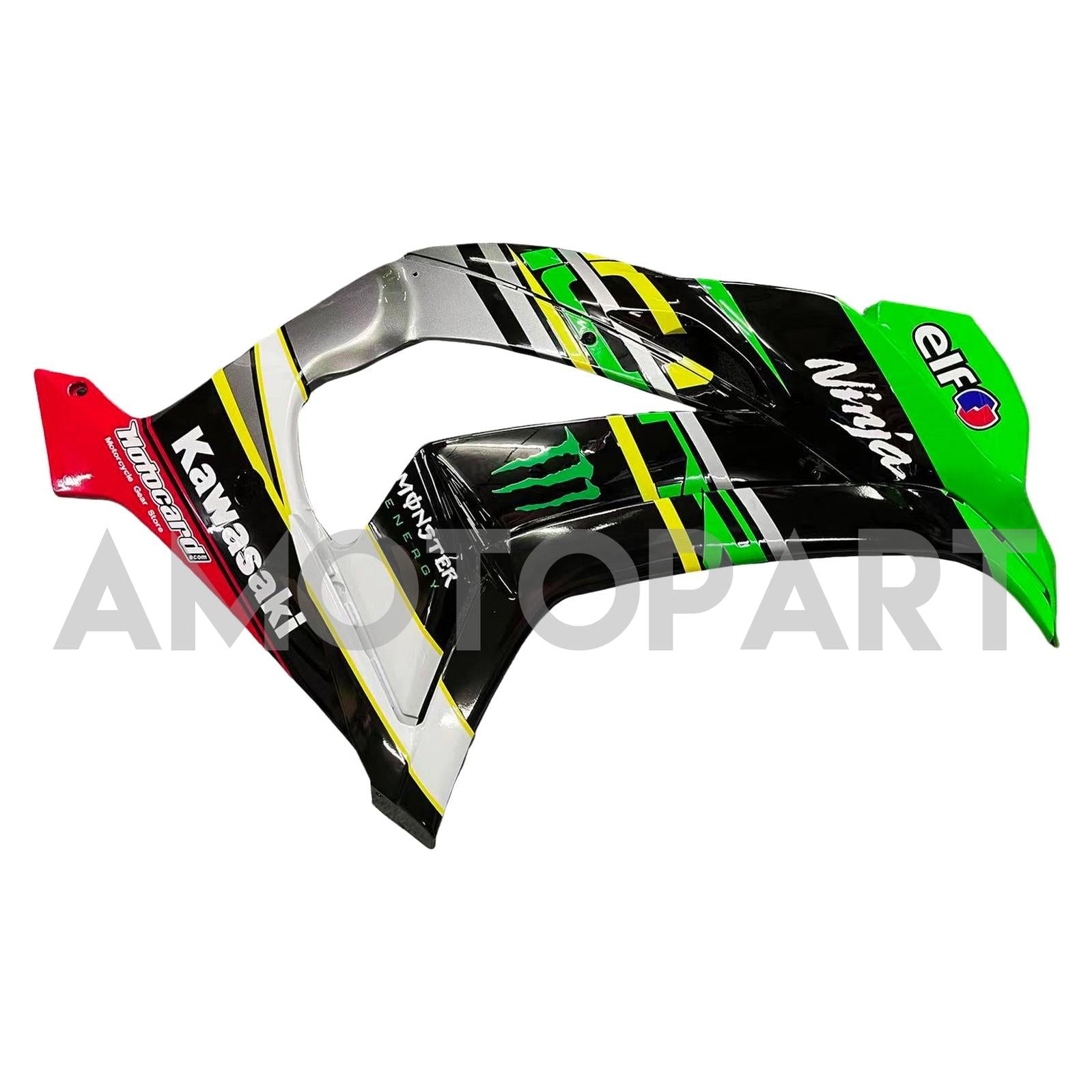 Amotopart Kawasaki 2016-2020 ZX10R Green Black Color Mix Fairing Kit