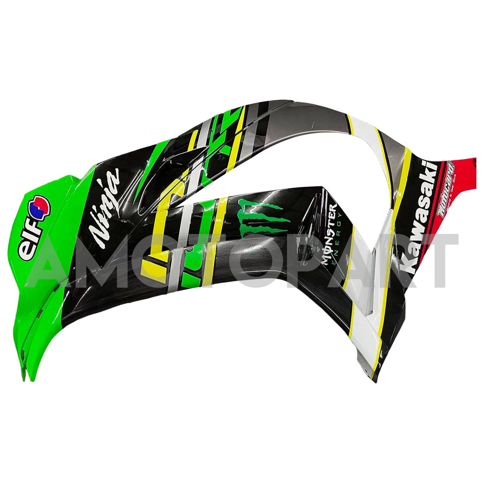 Amotopart Kawasaki 2016-2020 ZX10R Green Black Color Mix Fairing Kit