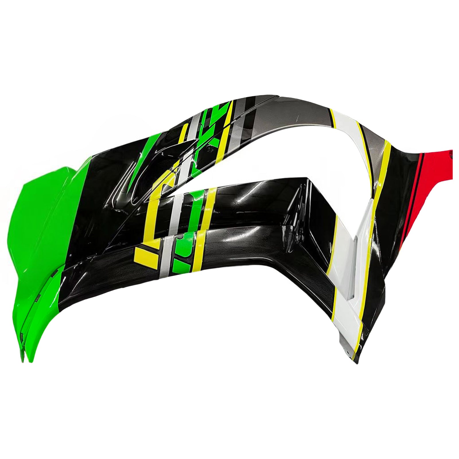 Amotopart Kawasaki 2016-2020 ZX10R Grøn Sort Farve Mix Fairing Kit