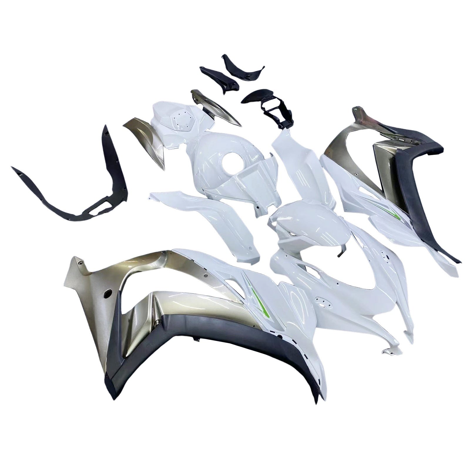 Amotopart Kawasaki 2016-2020 ZX10R White Fairing Kit