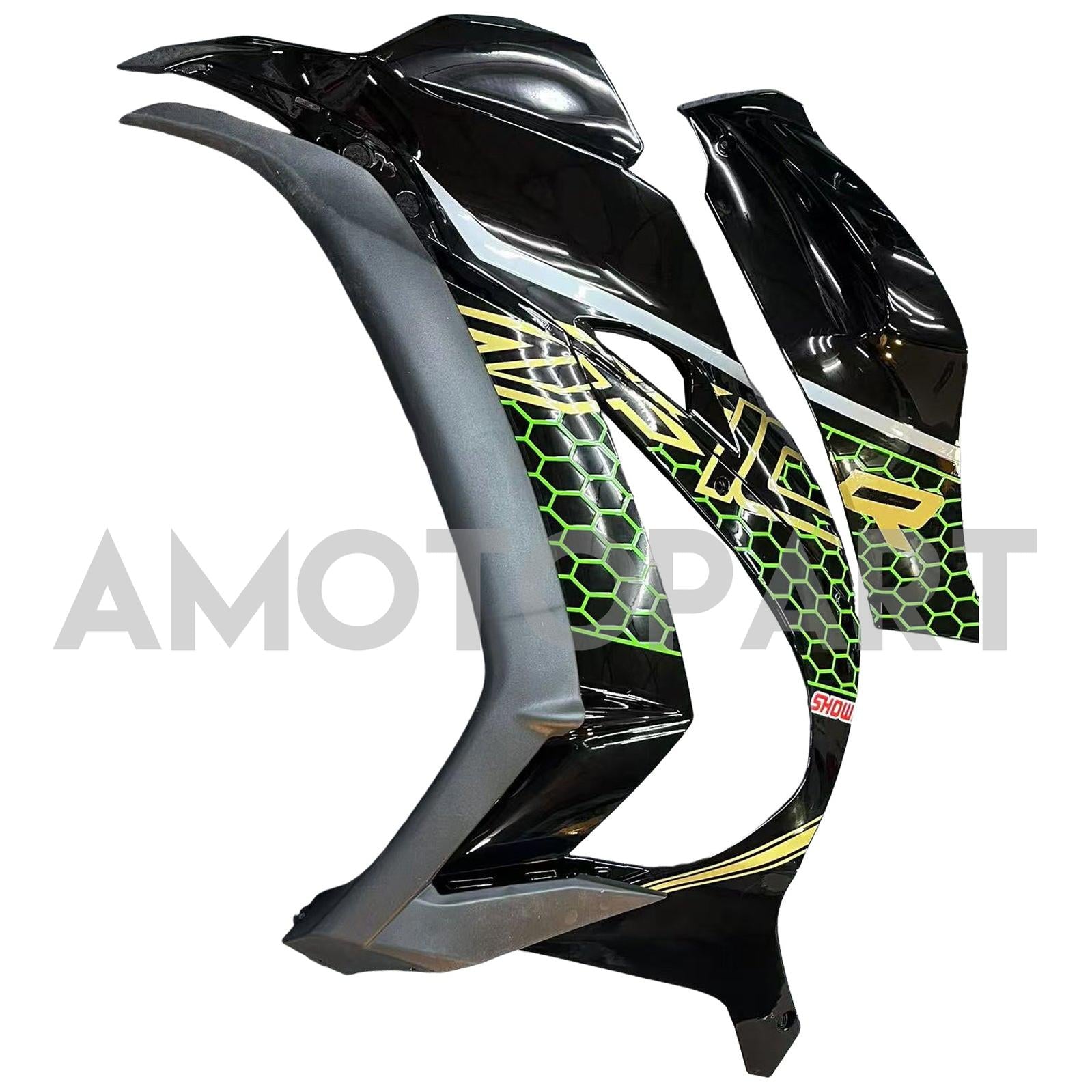 Amotopart Kawasaki ZX10R 2016-2020 Black&Green Style4 Fairing Kit
