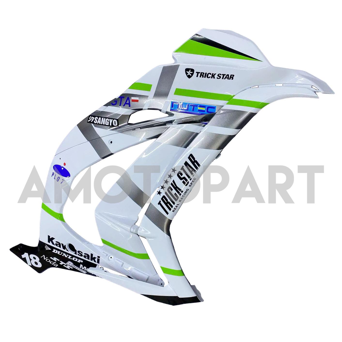 Amotopart Kawasaki ZX10R 2016-2020 White&Green Fairing Kit