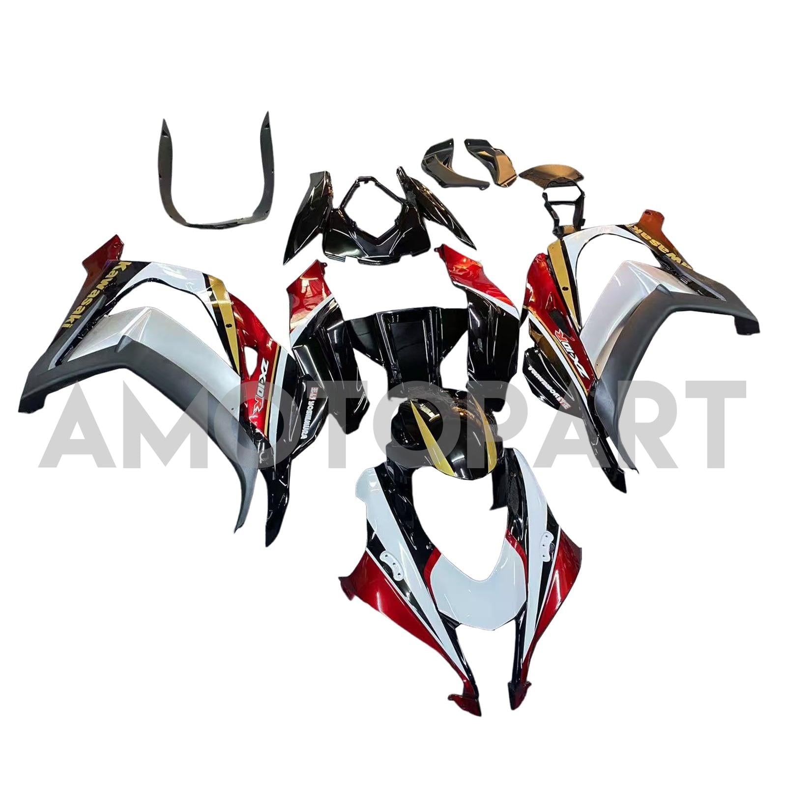 Amotopart Kawasaki ZX10R 2016-2020 Black&Red Fairing Kit