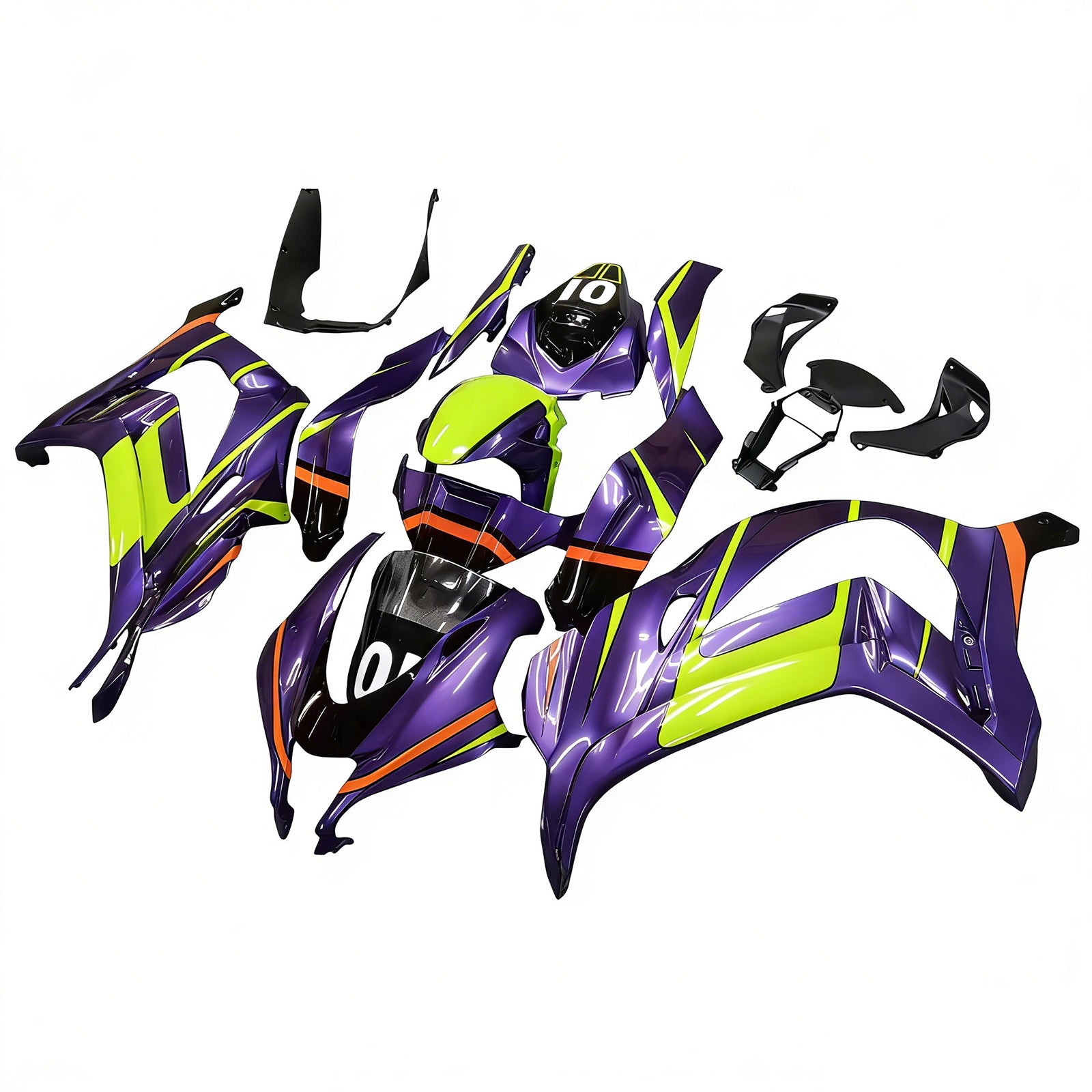 Amotopart Kawasaki ZX10R 2016-2020 Purple&Green Fairing Kit
