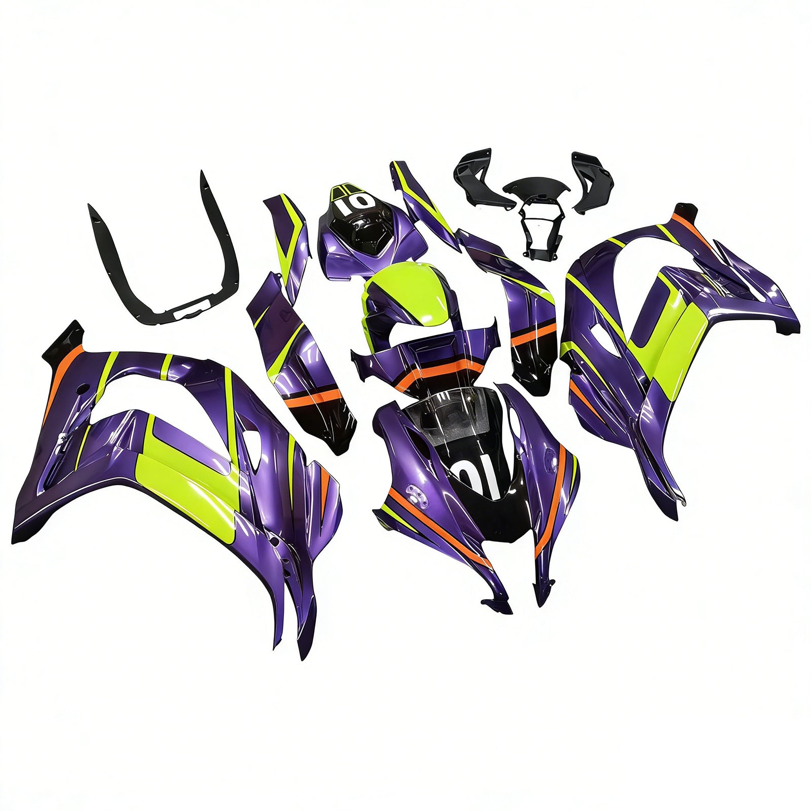 Amotopart Kawasaki ZX10R 2016-2020 Purple&Green Fairing Kit