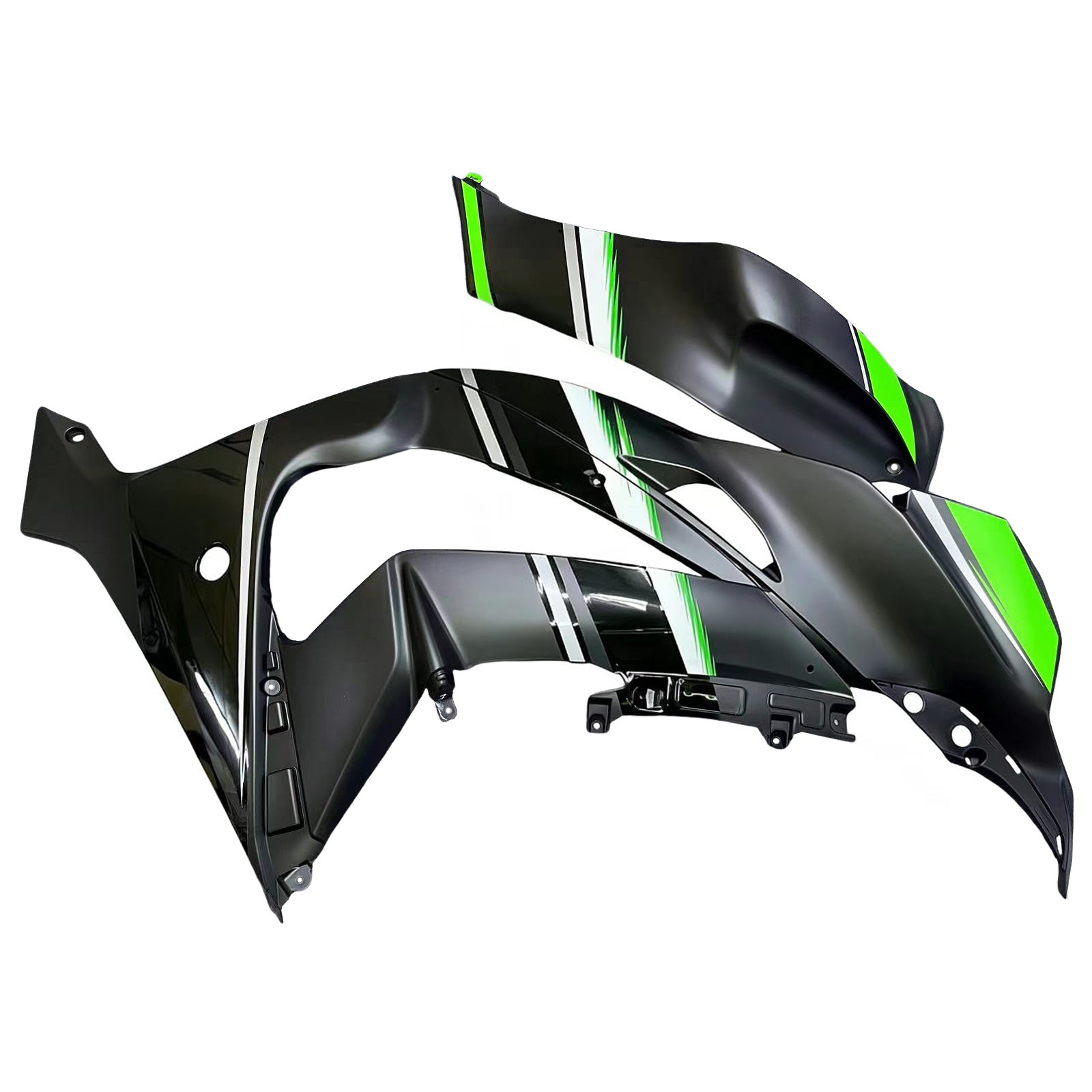 Amotopart 2016-2020 Kawasaki ZX10R Black & Green Style 10 Fairing Kit