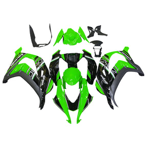 Amotopart 2016-2020 Kawasaki ZX10R Black&Green Style8 Fairing Kit