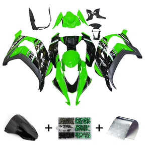 Amotopart 2016-2020 Kawasaki ZX10R Black&Green Style8 Fairing Kit