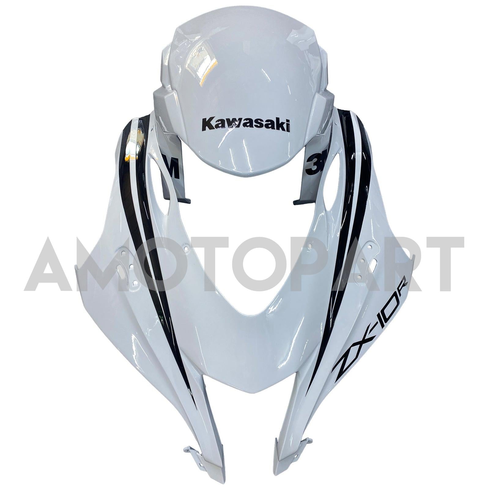 AMOTOPART 2016-2020 KAWASAKI ZX10R VIT MED Black Logo Fairing Kit