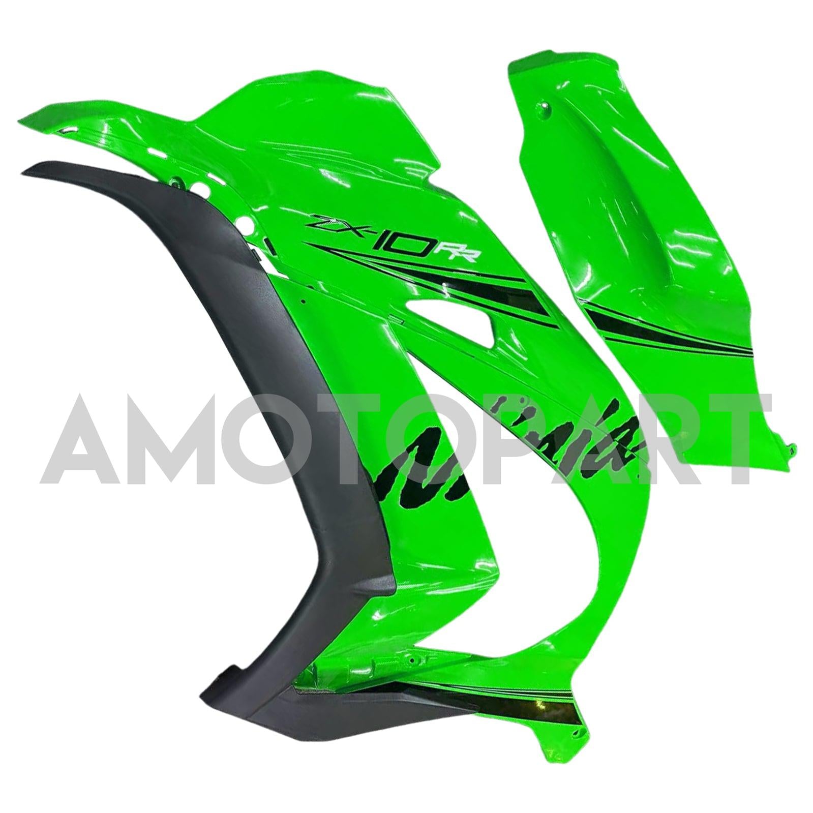 Amotopart 2016-2020 Kawasaki ZX10R グリーン ブラックロゴ付き フェアリングキット