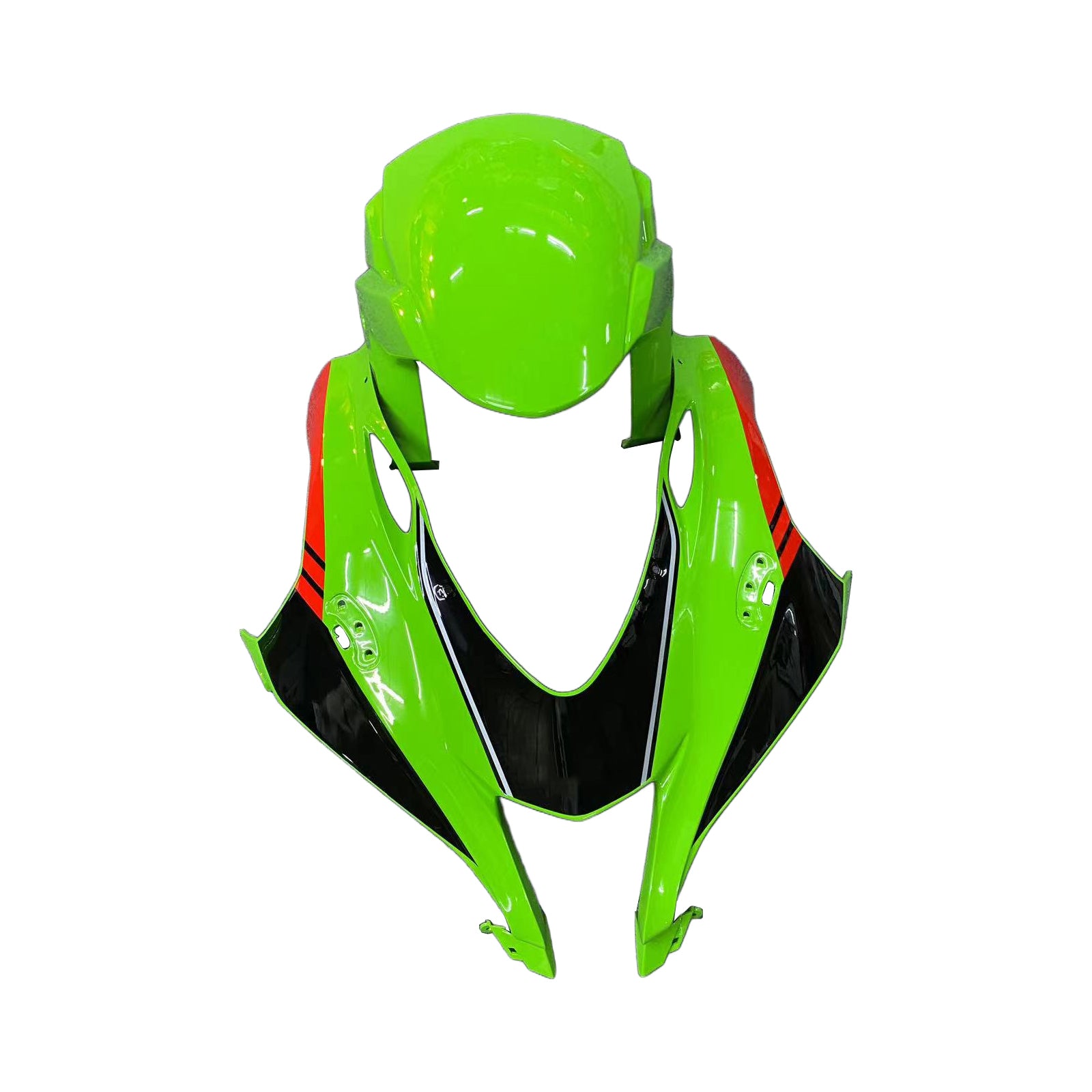 Amotopart 2016-2020 Kawasaki ZX10R Black&Green Style7 Fairing Kit