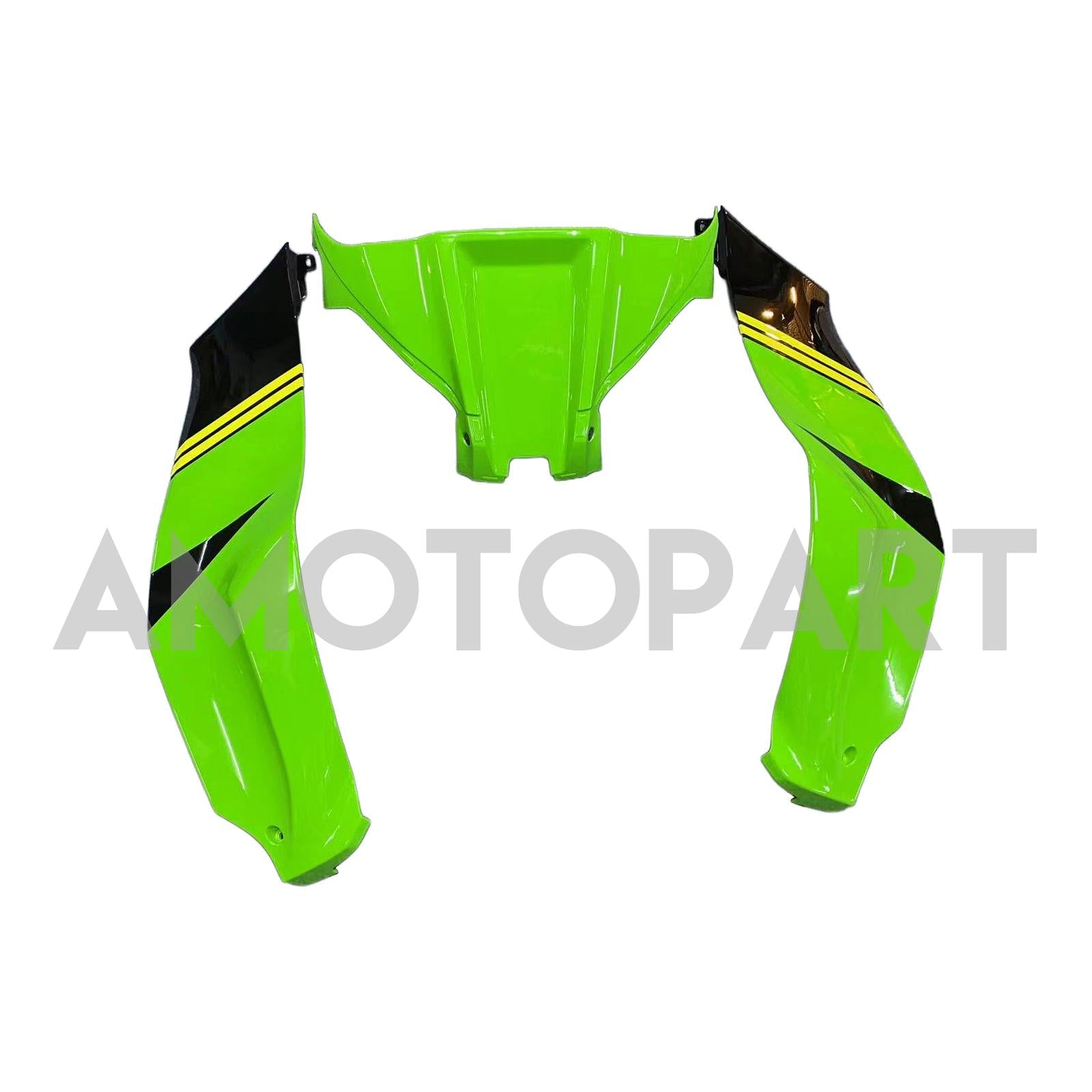 Amotopart 2016-2020 Kawasaki ZX10R Black&Green Style7 Fairing Kit