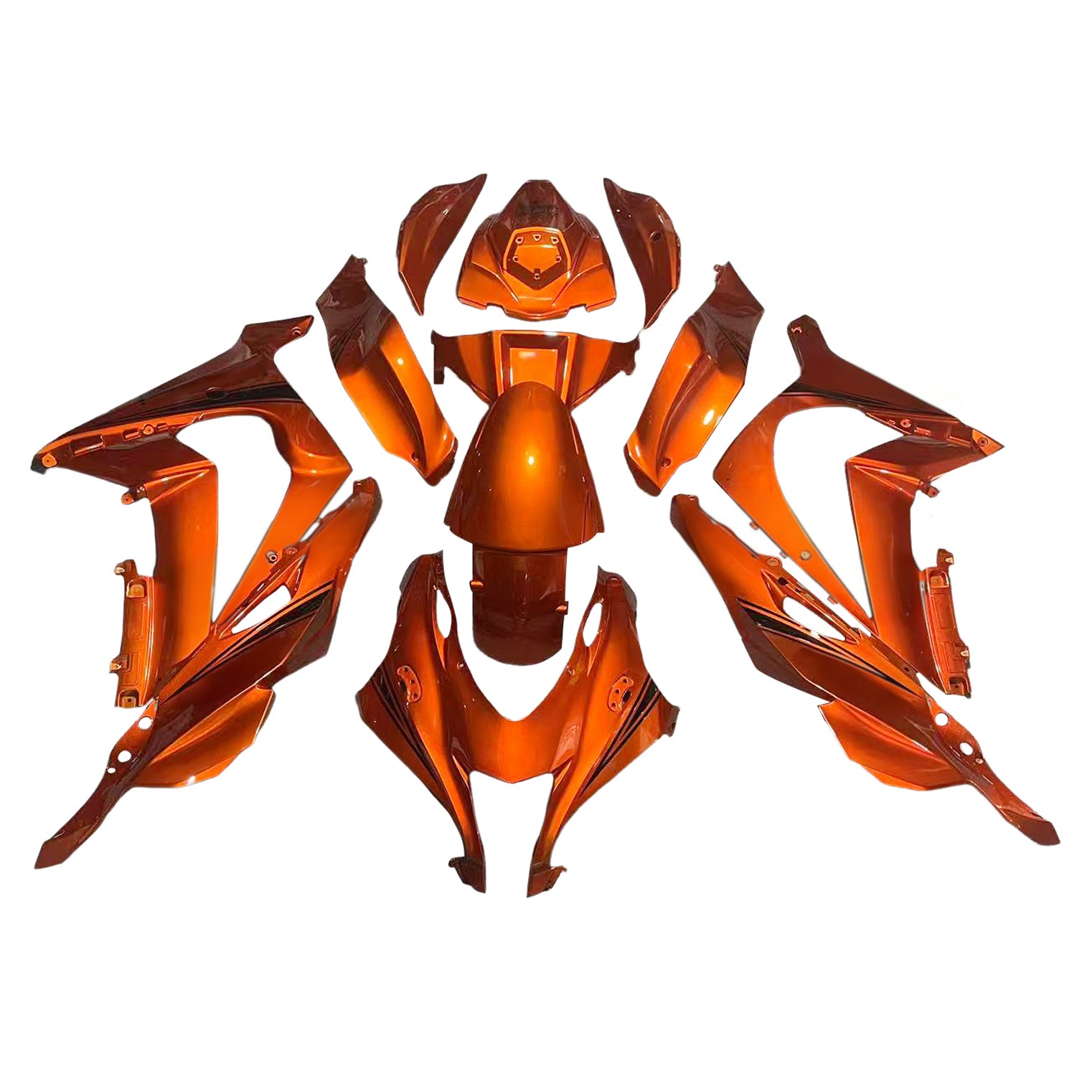 Amotopart 2016-2020 ZX10R Kawasaki Orange & Black Fairing Kit
