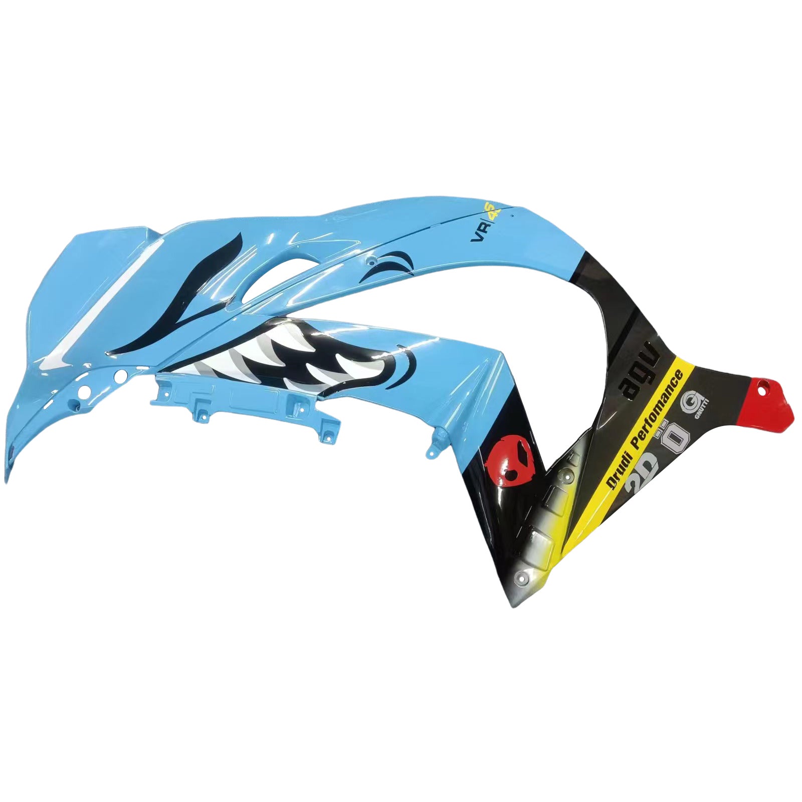 Amotopart 2016-2020 ZX10R Kawasaki Blue Shark Teeth Fairing Kit