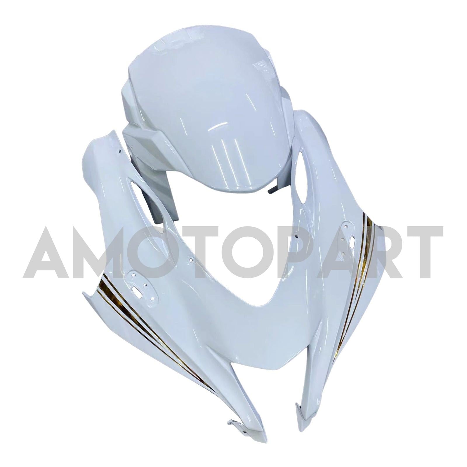 Amotopart 2016–2020 ZX10R Kawasaki Weiß&Schwarzes Logo-Verkleidungskit