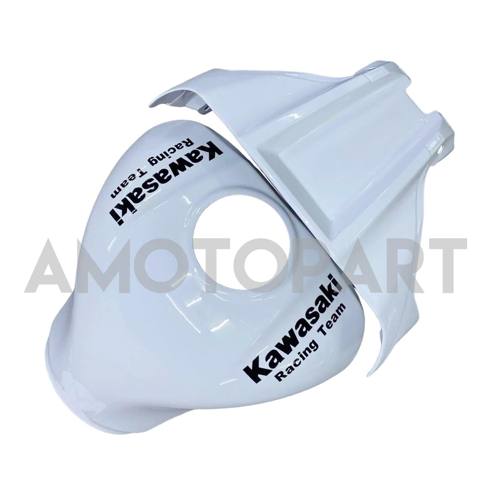 Amotopart 2016–2020 ZX10R Kawasaki Weiß&Schwarzes Logo-Verkleidungskit