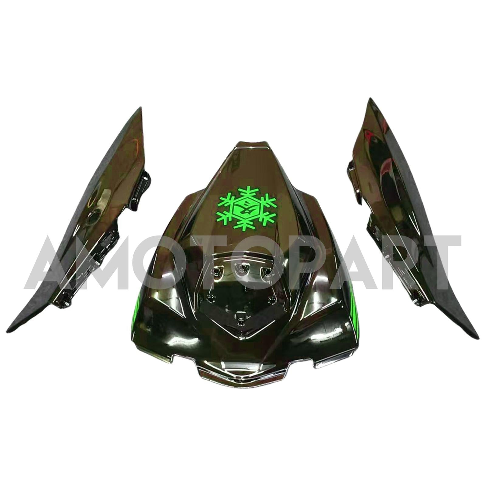 Amotopart 2016-2020 ZX10R Kawasaki Green & Black Style2 Failing Kit