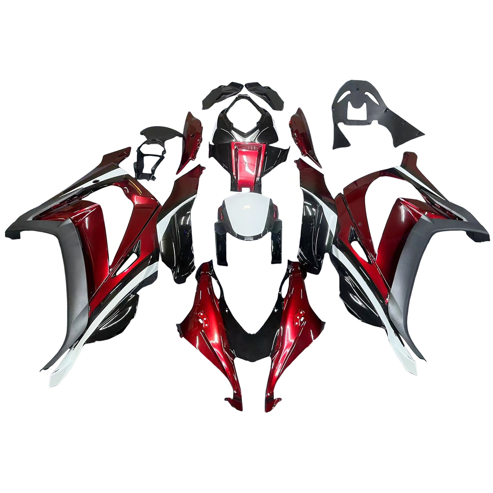 Amotopart 2016-2020 ZX10R Kawasaki Red&Black Style7 Fairing Kit