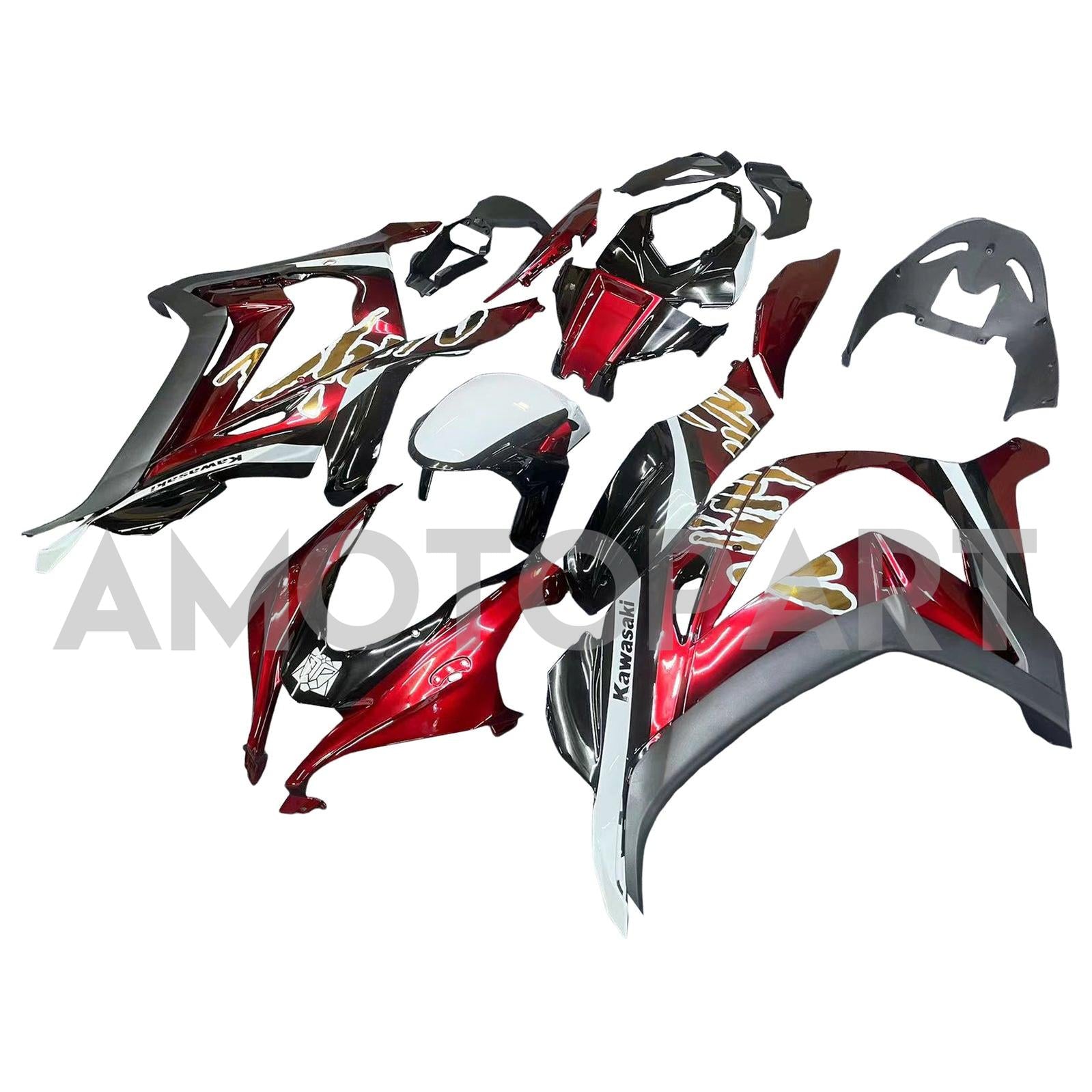 Amotopart 2016-2020 ZX10R Kawasaki Red & Black Style 7 Failing Kit