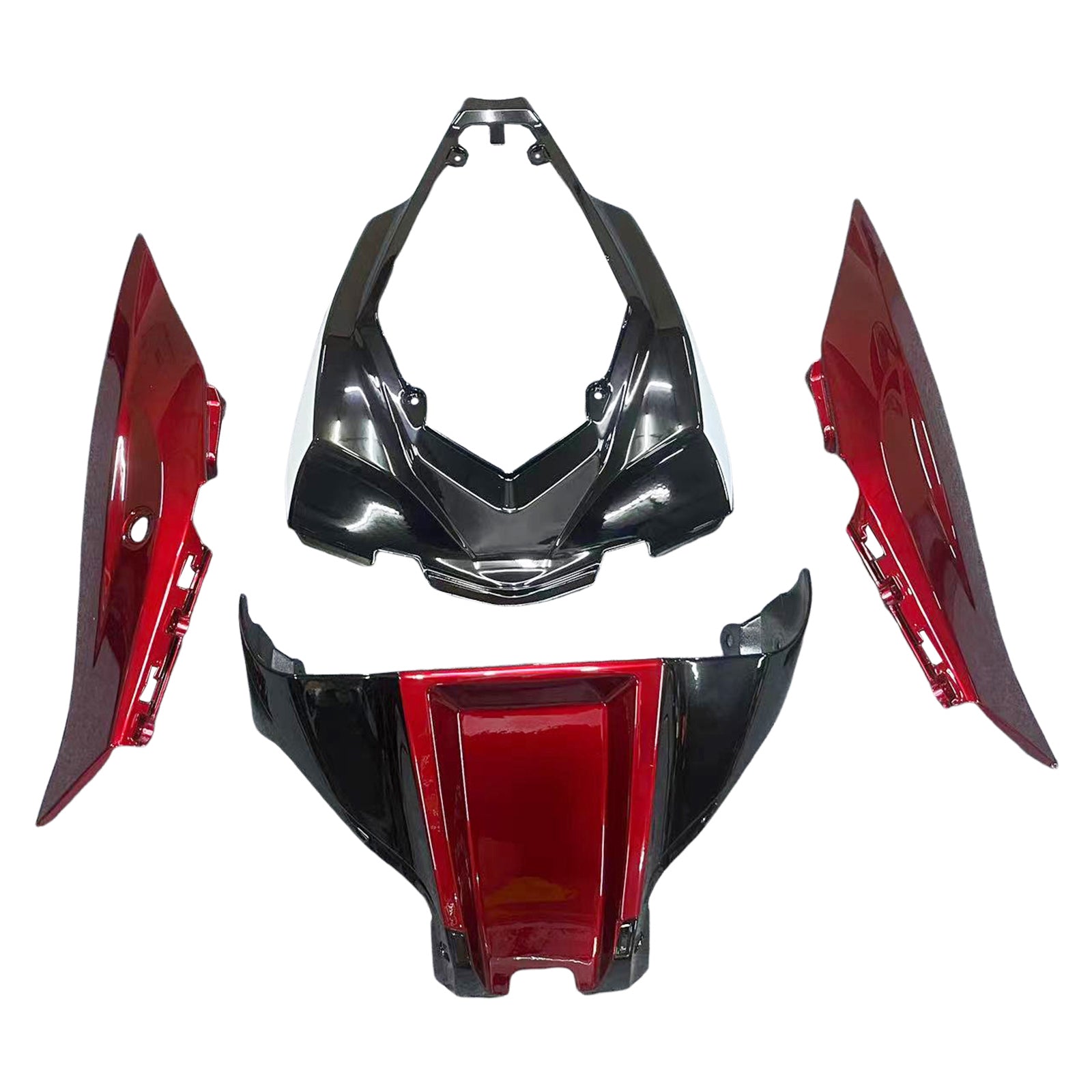 Amotopart 2016-2020 ZX10R Kawasaki レッド&ブラック スタイル 7 フェアリングキット