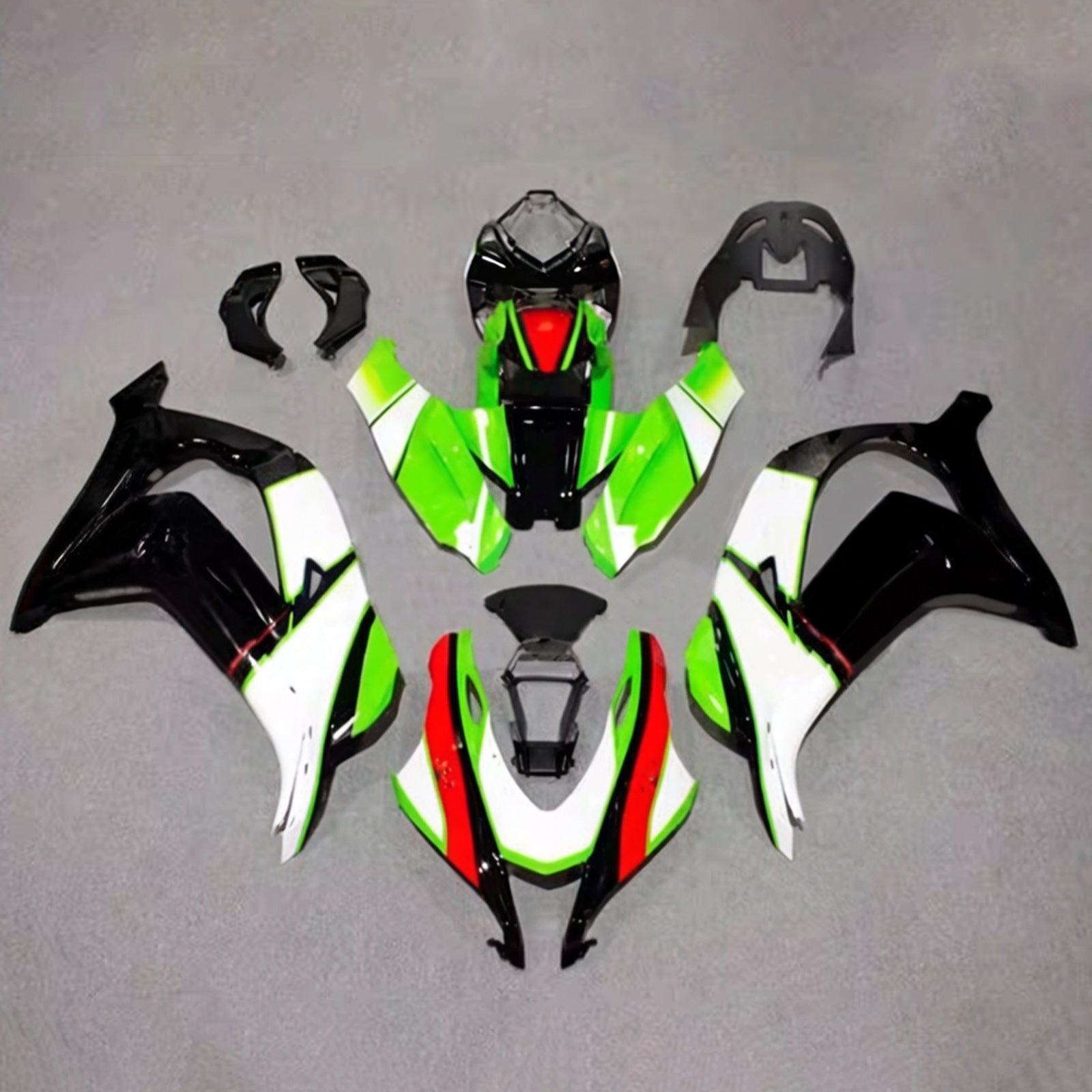Amotopart 2016-2020 Kawasaki ZX10R グリーン ブラック ホワイト レッド フェアリングキット