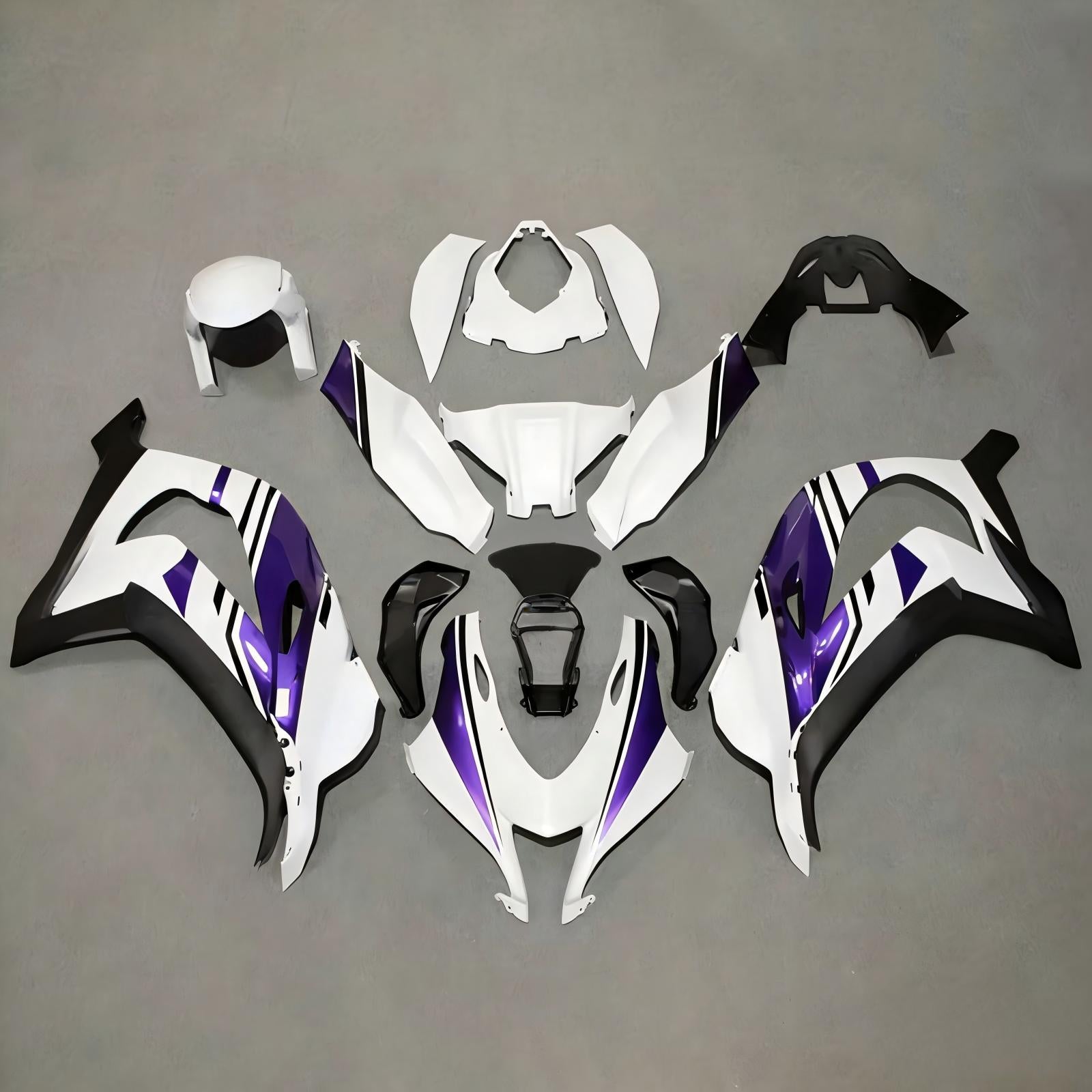 Amotopart 2016-2020 Kawasaki ZX10R Purple White Black Fairing Kit