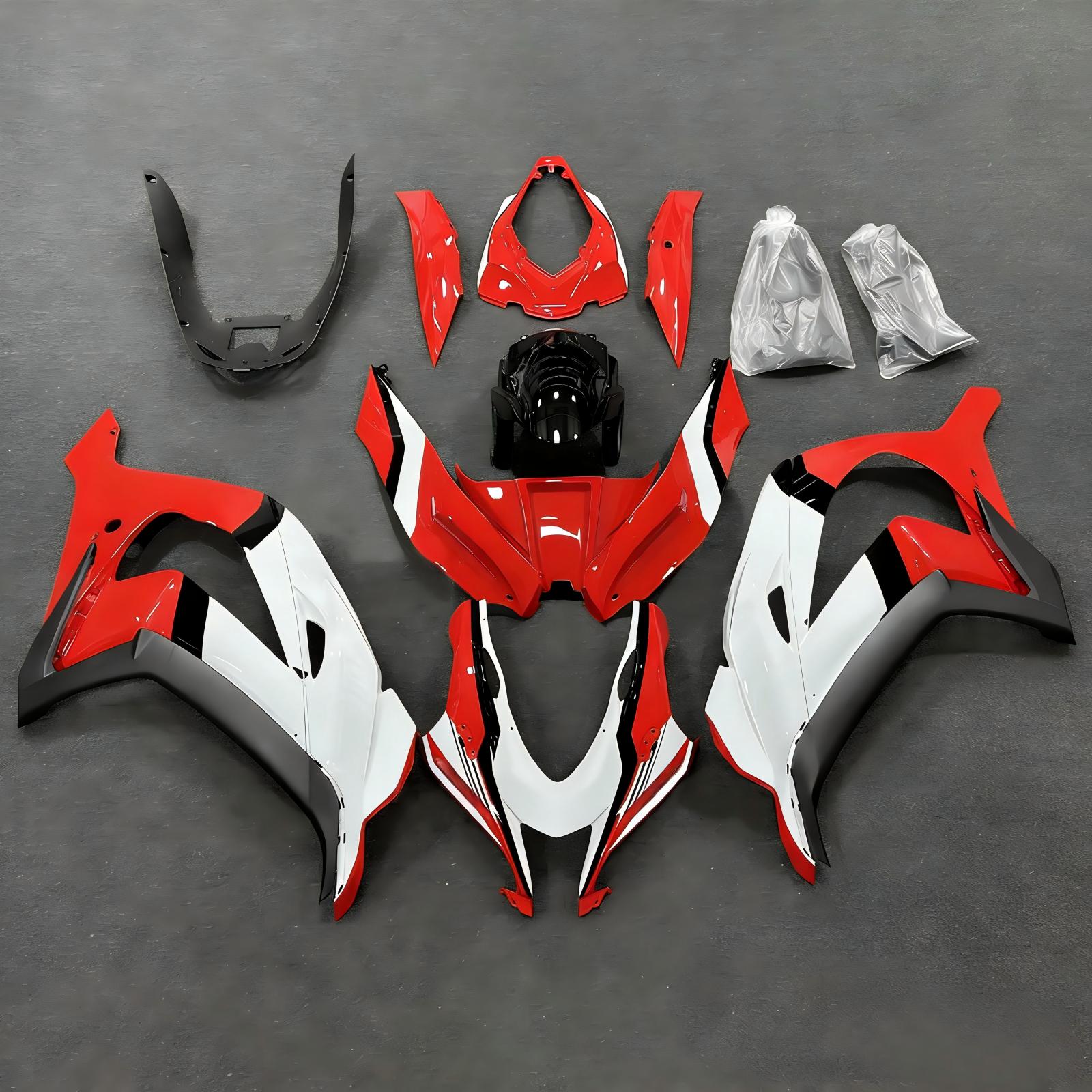 Amotopart 2016-2020 Kawasaki ZX10R Red White Black Fairing Kit
