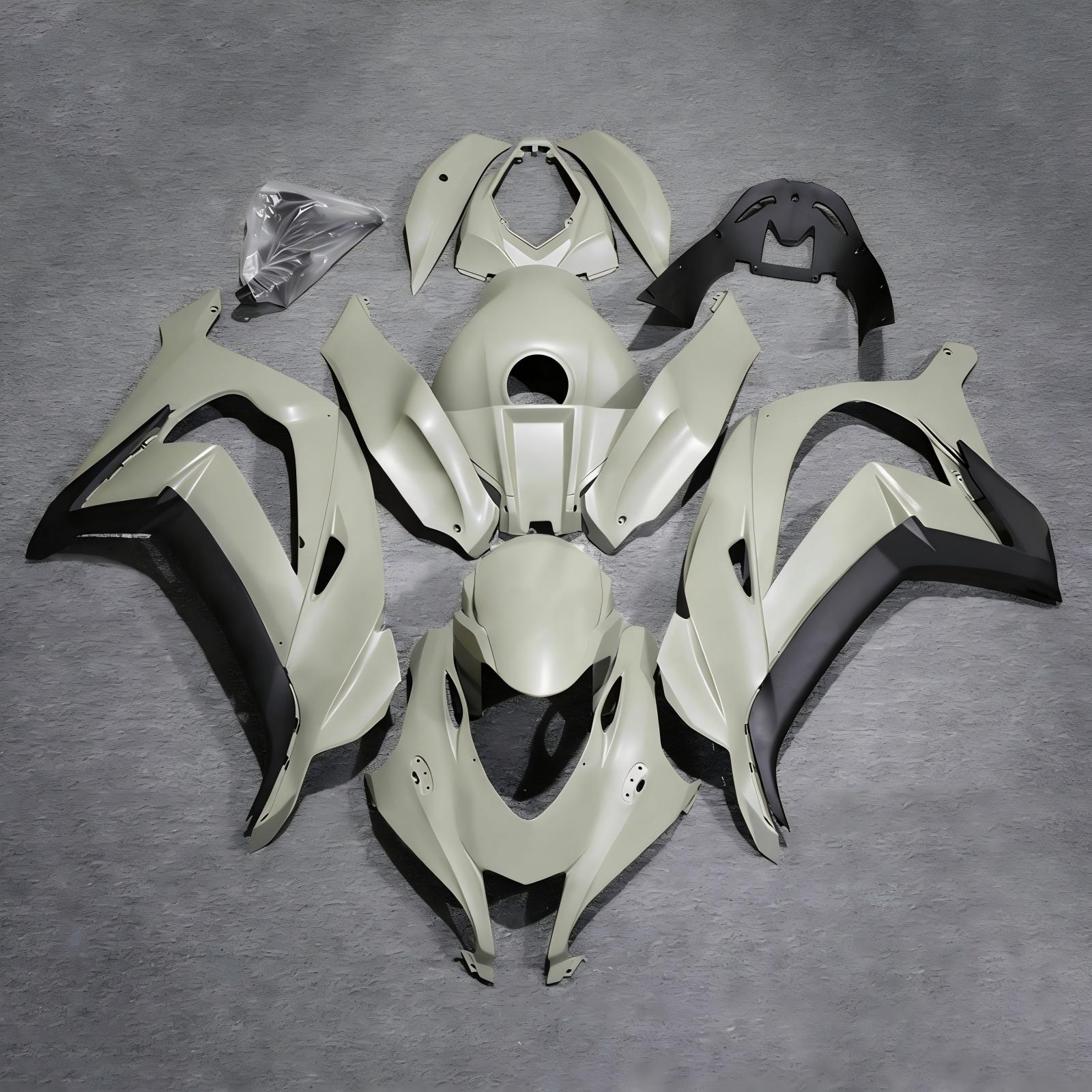 Amotopart 2016-2020 Kawasaki ZX10R Matte Green Black Fairing Kit