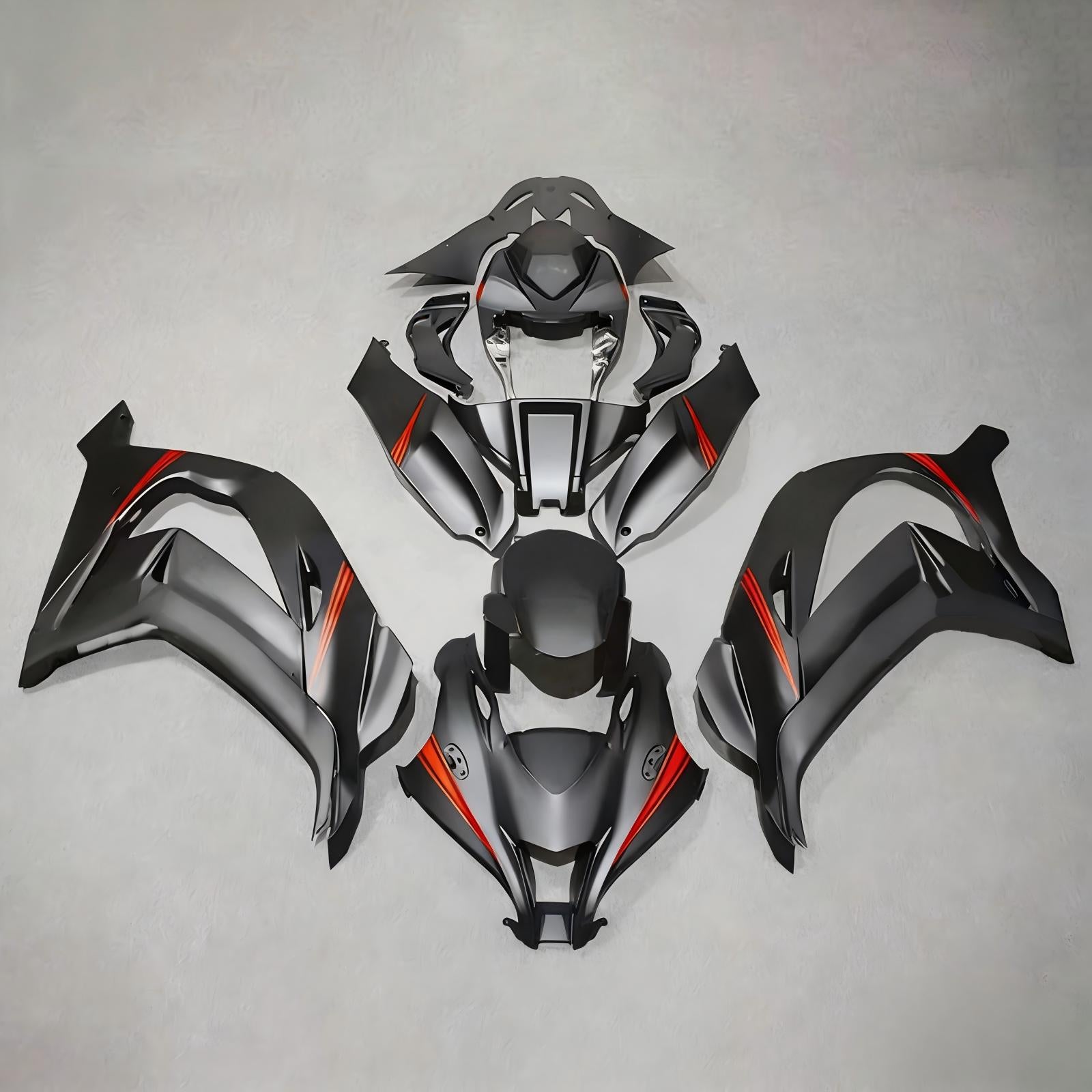 Amotopart 2016-2020 Kawasaki ZX10R Black Red Fairing Kit