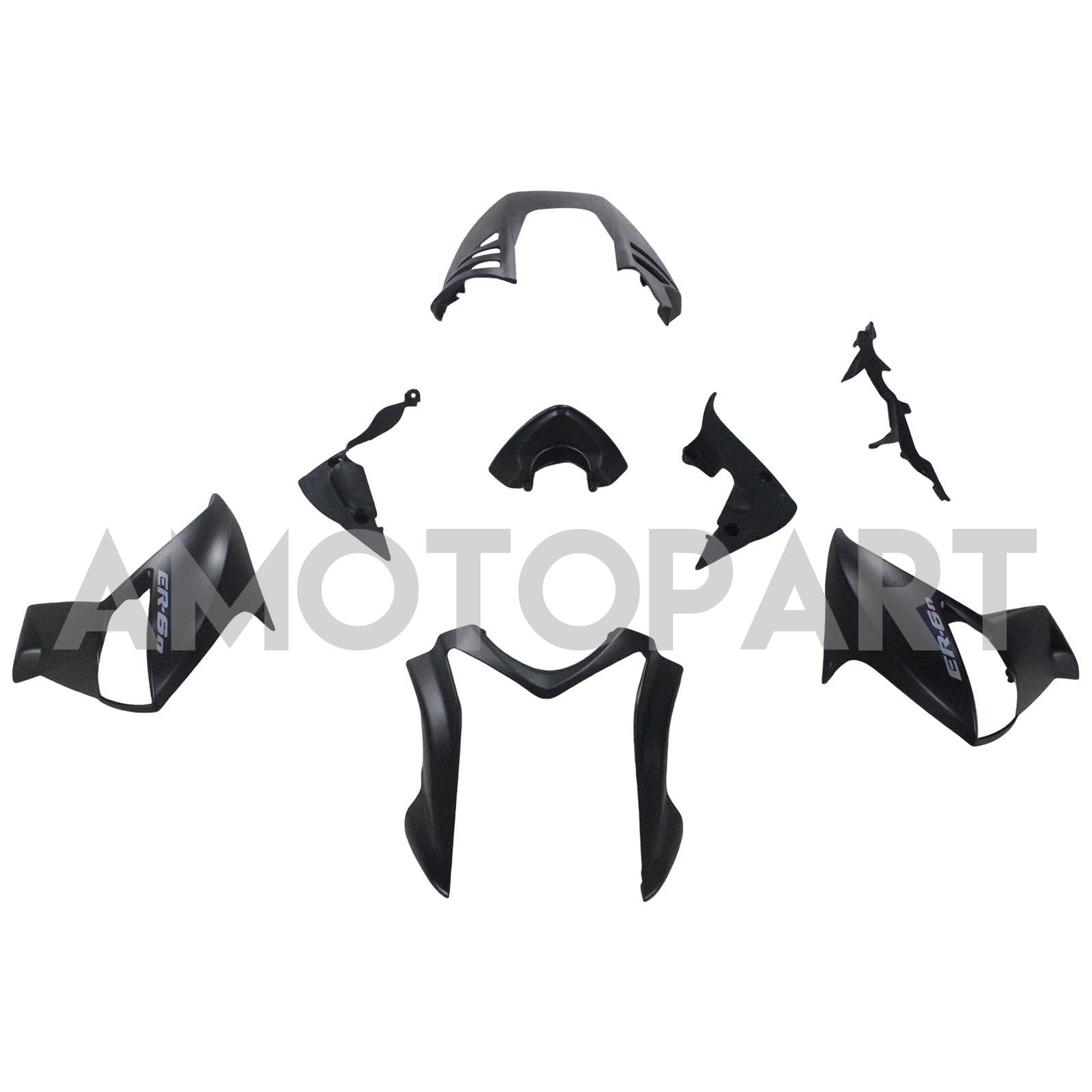 Amotopart Kawasaki 2009-2011 ER6N Black Fairing Kit