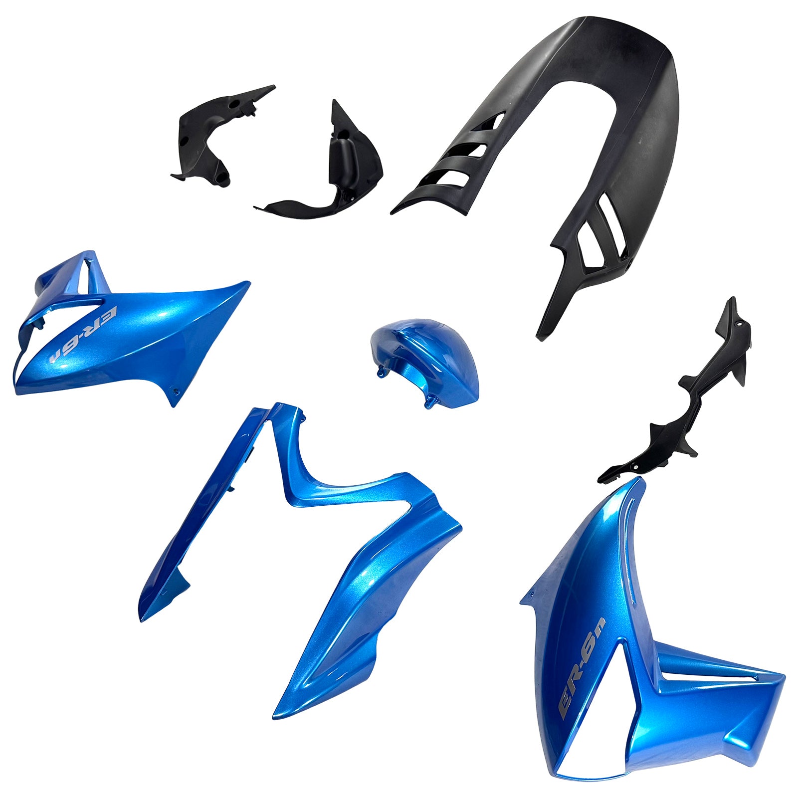 Amotopart Kawasaki 2009-2011 ER6N Blue Fairing Kit