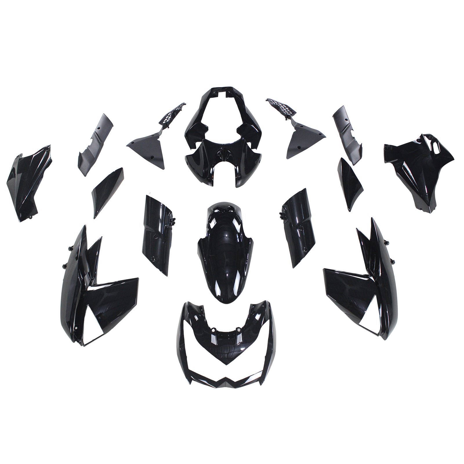 Amotopart Kawasaki Z1000 2010-2013 Glossy Black Fairing Kit