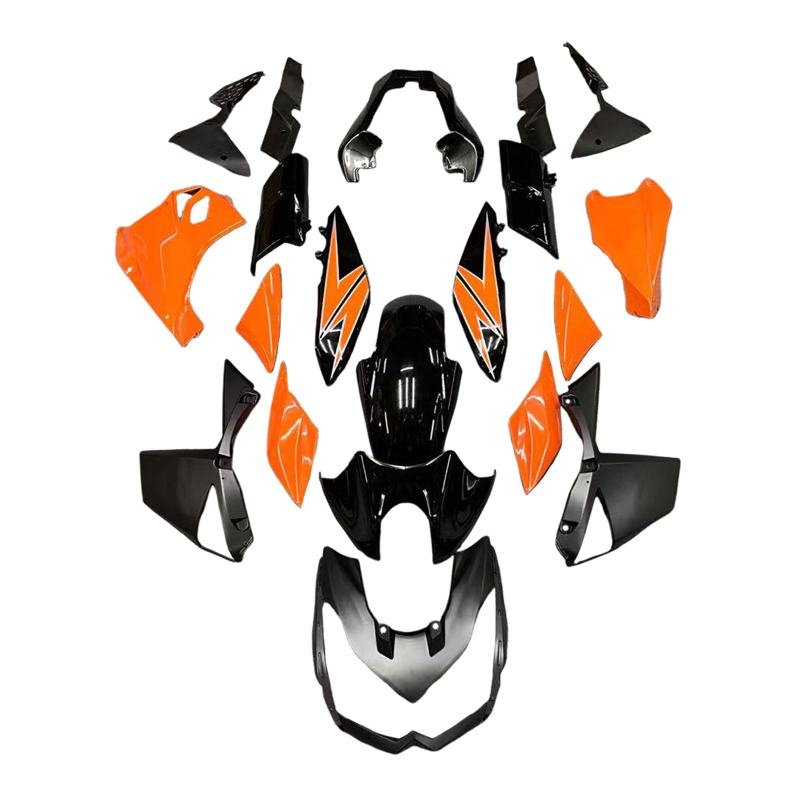 Amotopart Kawasaki Z1000 2010-2013 Glossy Orange Black Fairing Kit