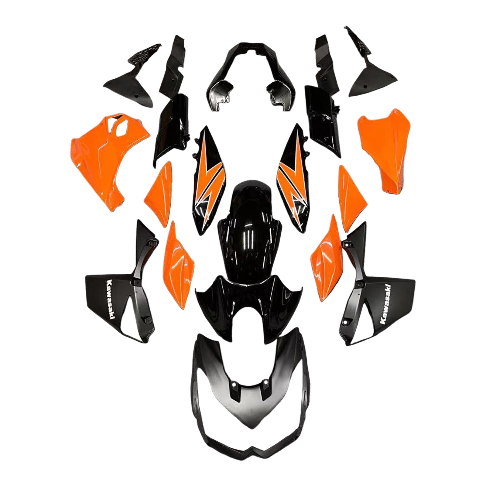 Amotopart Kawasaki Z1000 2010-2013 Glossy Orange Black Fairing Kit