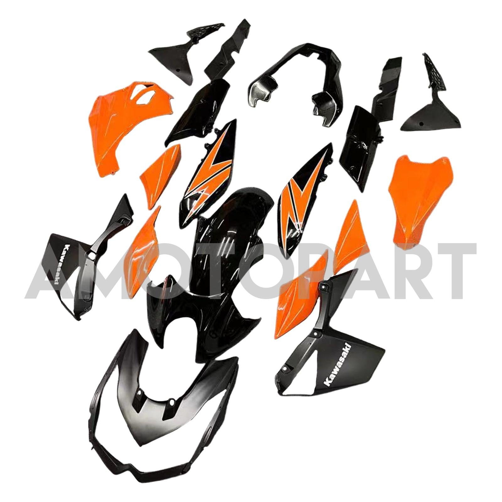 Amotopart Kawasaki Z1000 2010-2013 Glossy Orange Black Fairing Kit
