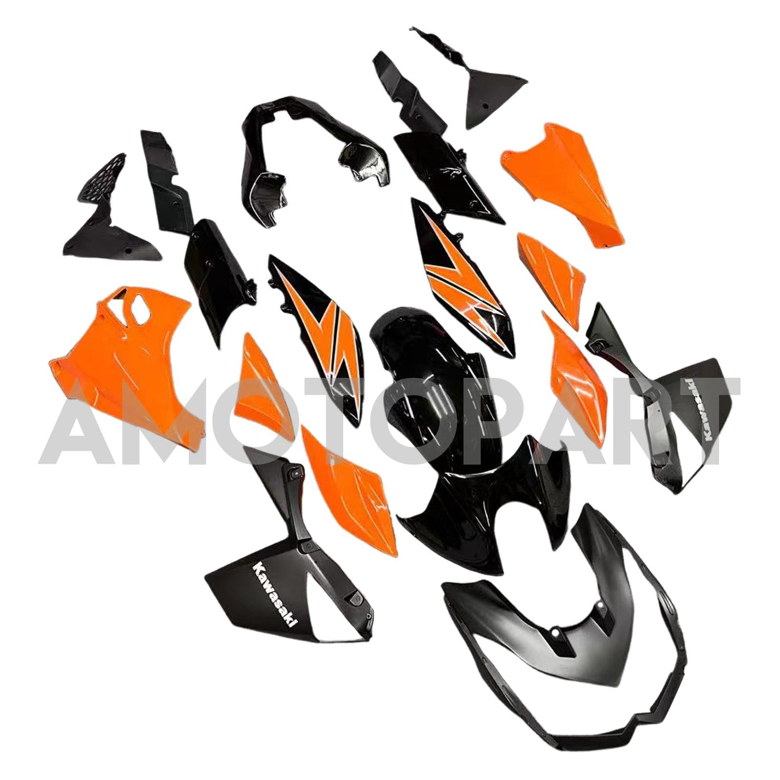 Amotopart Kawasaki Z1000 2010-2013 Glossy Orange Black Fairing Kit