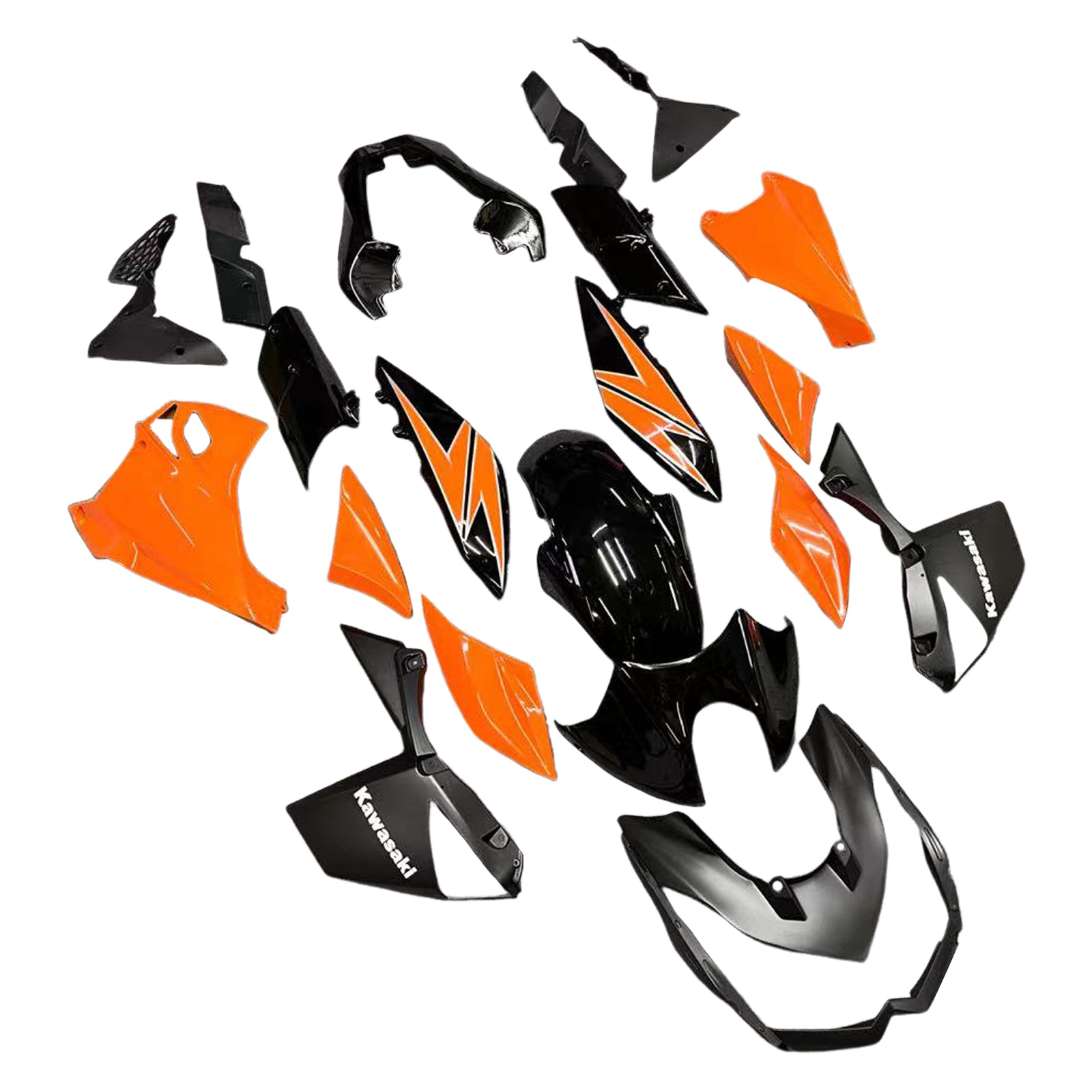 Amotopart Kawasaki Z1000 2010-2013 Glossy Orange Black Fairing Kit