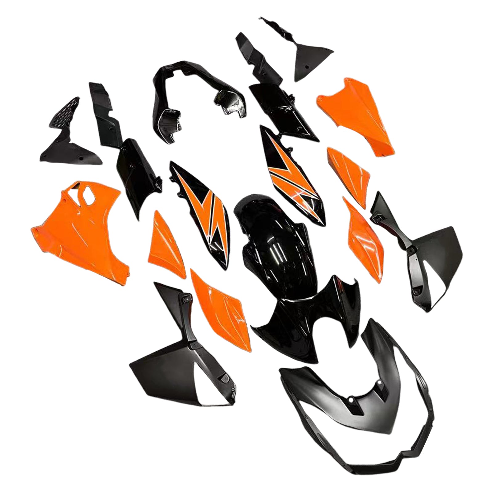 Amotopart Kawasaki Z1000 2010-2013 Glossy Orange Black Fairing Kit