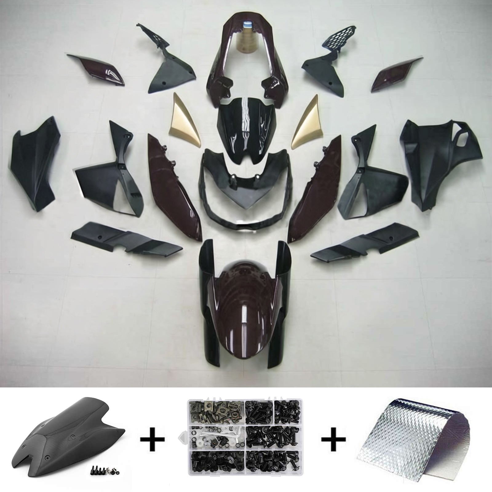 Kit carena nera Amotopart Kawasaki Z1000 2010-2013